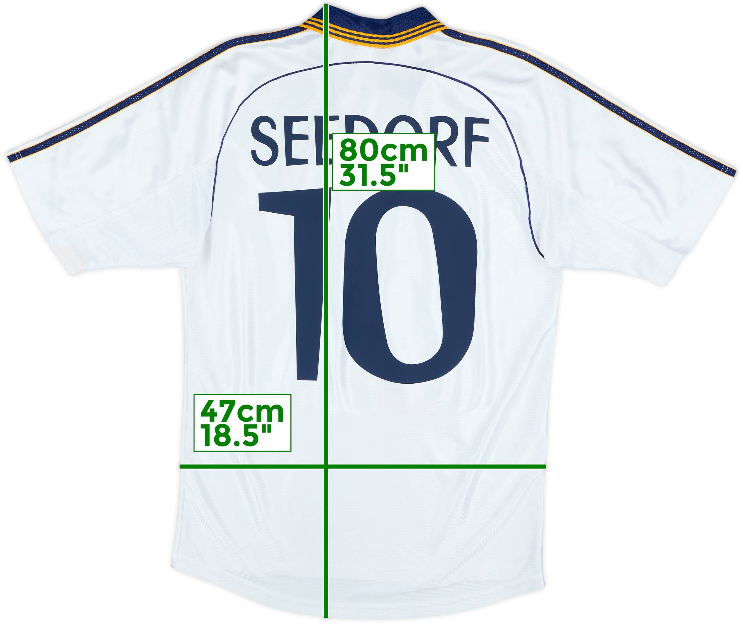 1998-00 Real Madrid Home Shirt Seedorf #10 - 8/10 - (M)
