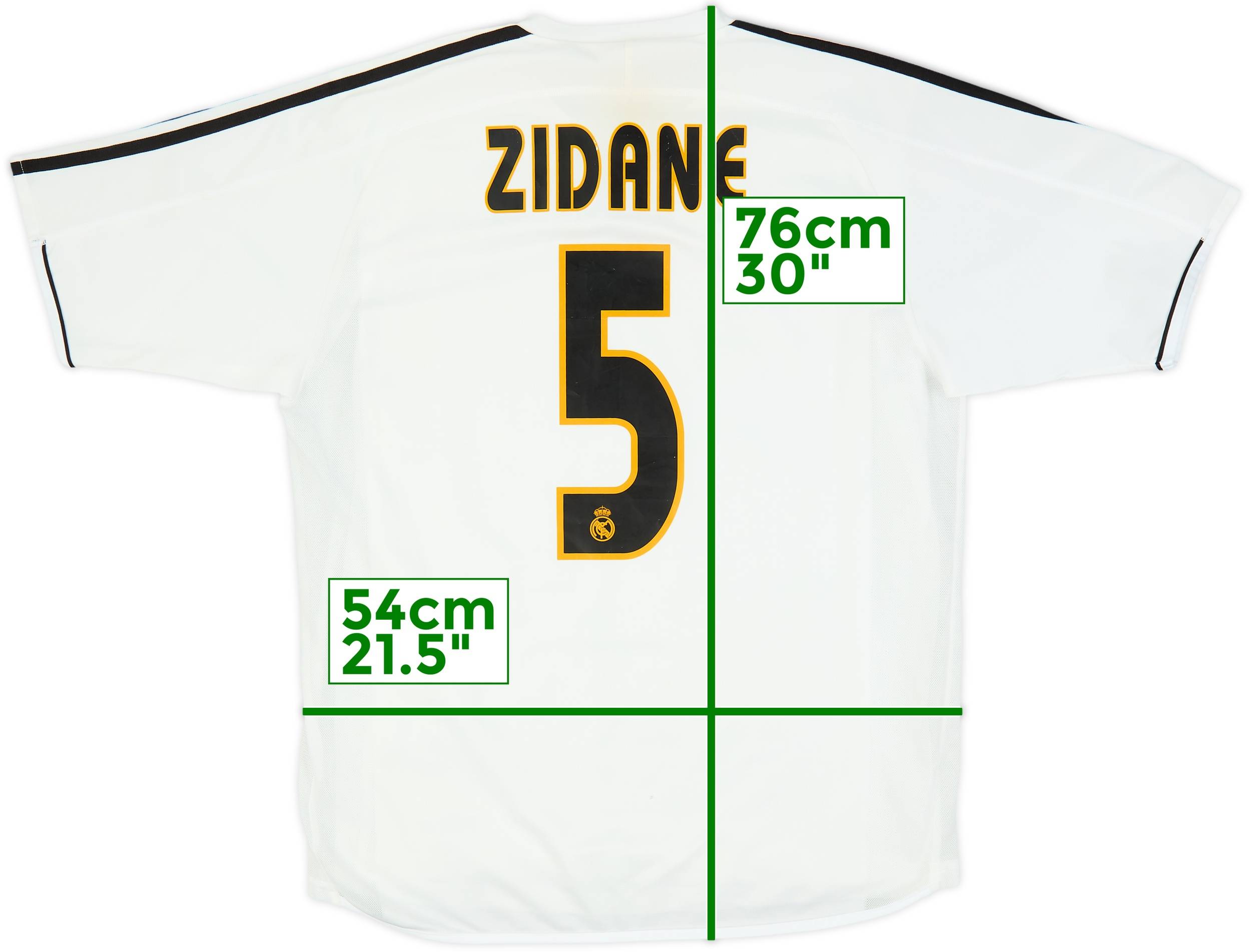 2003-04 Real Madrid Player Issue Home Shirt Zidane #5 - 6/10 - (M)