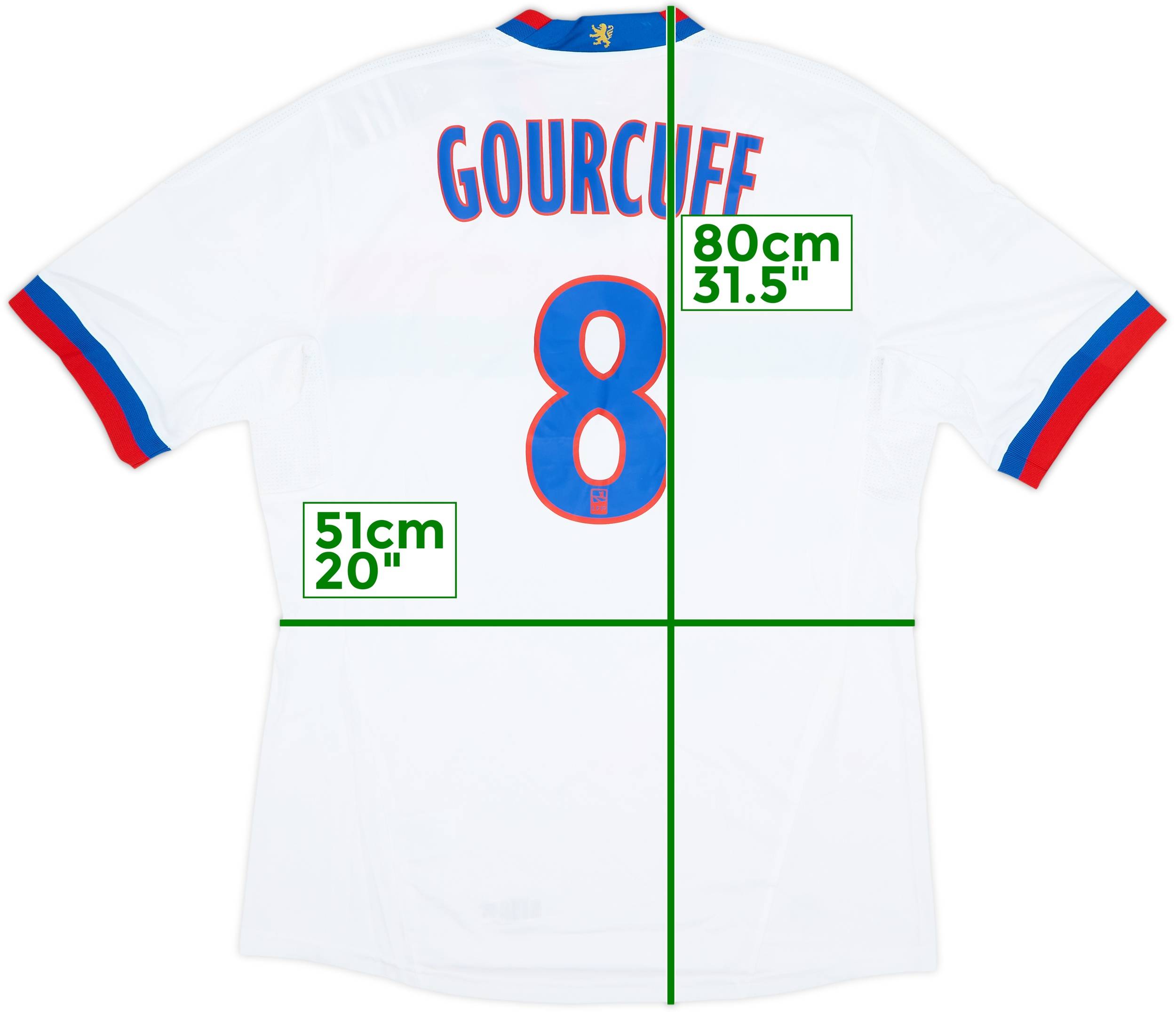 2011-12 Lyon Home Shirt Gourcuff #8 (L)