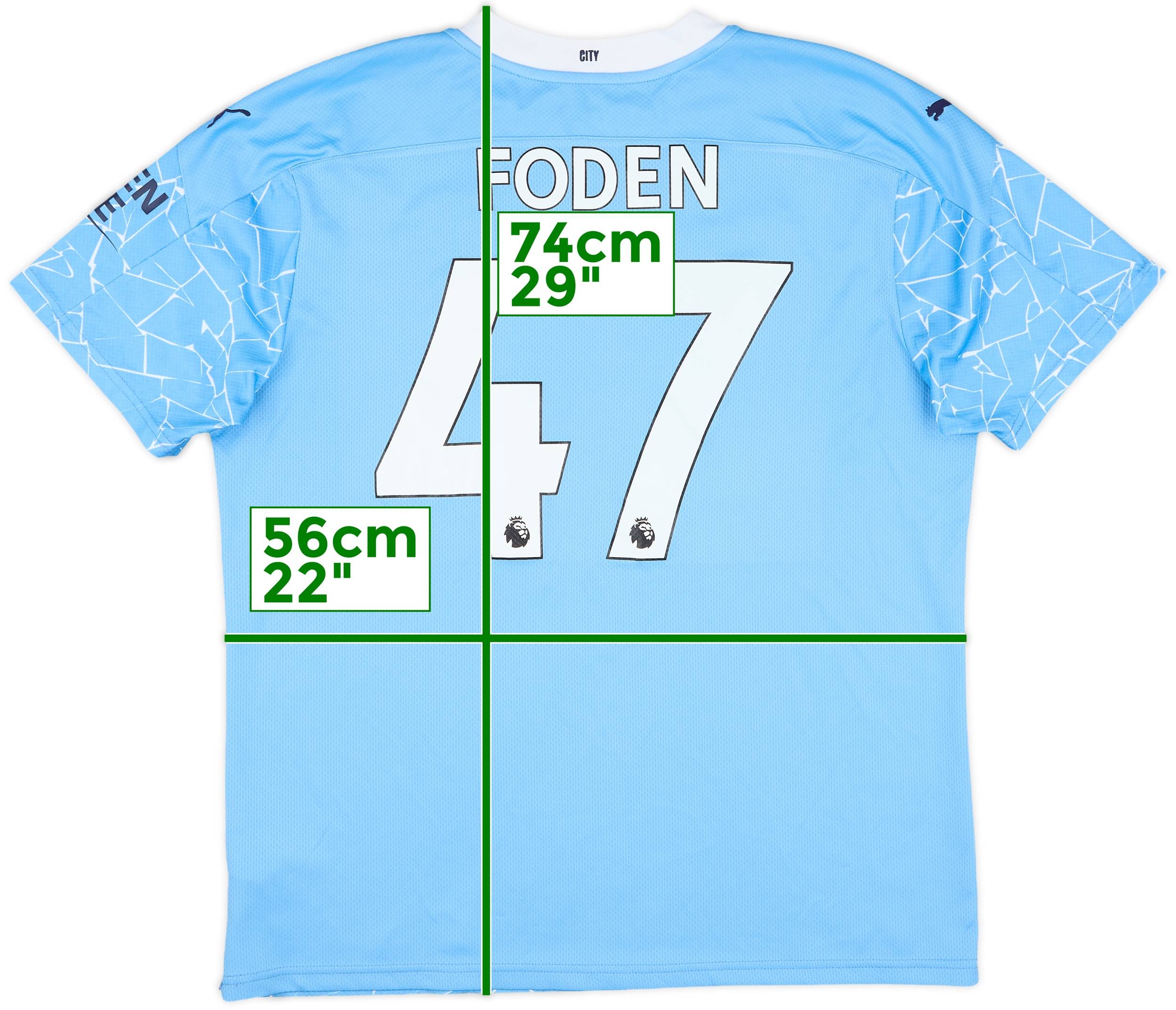 2020-21 Manchester City Home Shirt Foden #47 - 8/10 - (XL)