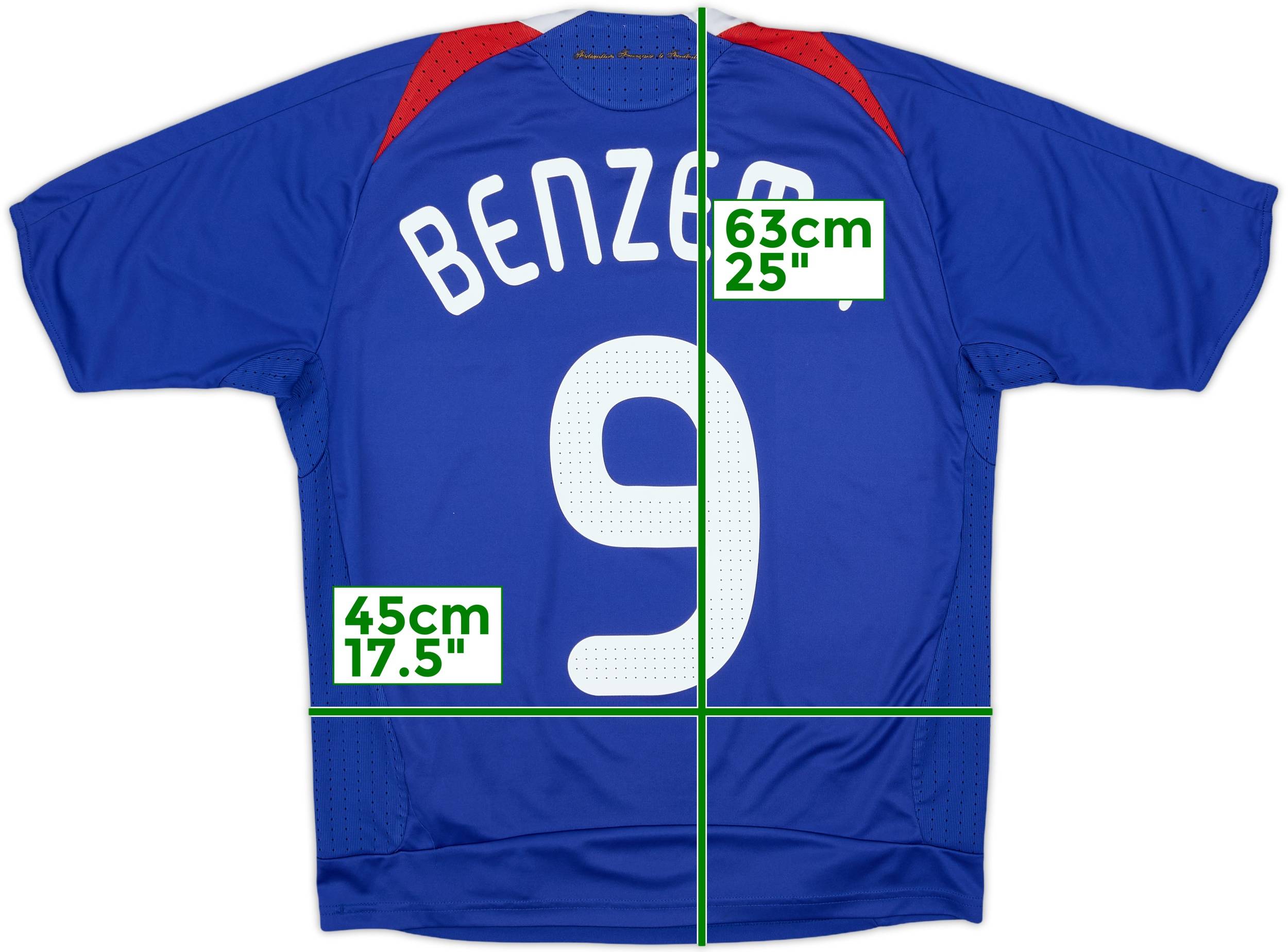 2007-08 France Home Shirt Benzema #9 - 6/10 - (L.Boys)