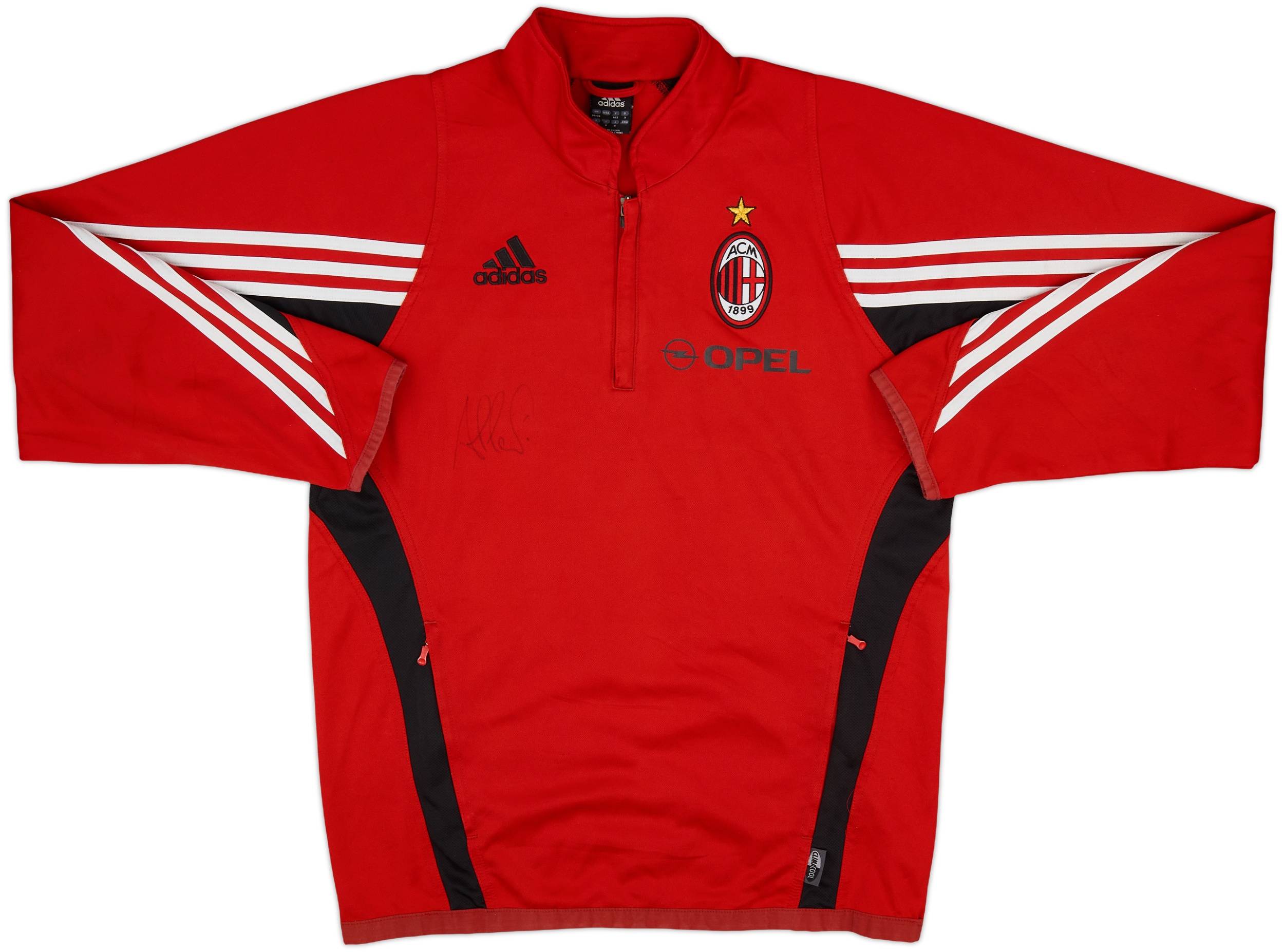 2003-04 AC Milan Signed adidas 1/4 Zip Sweat Top - 6/10 - (S)
