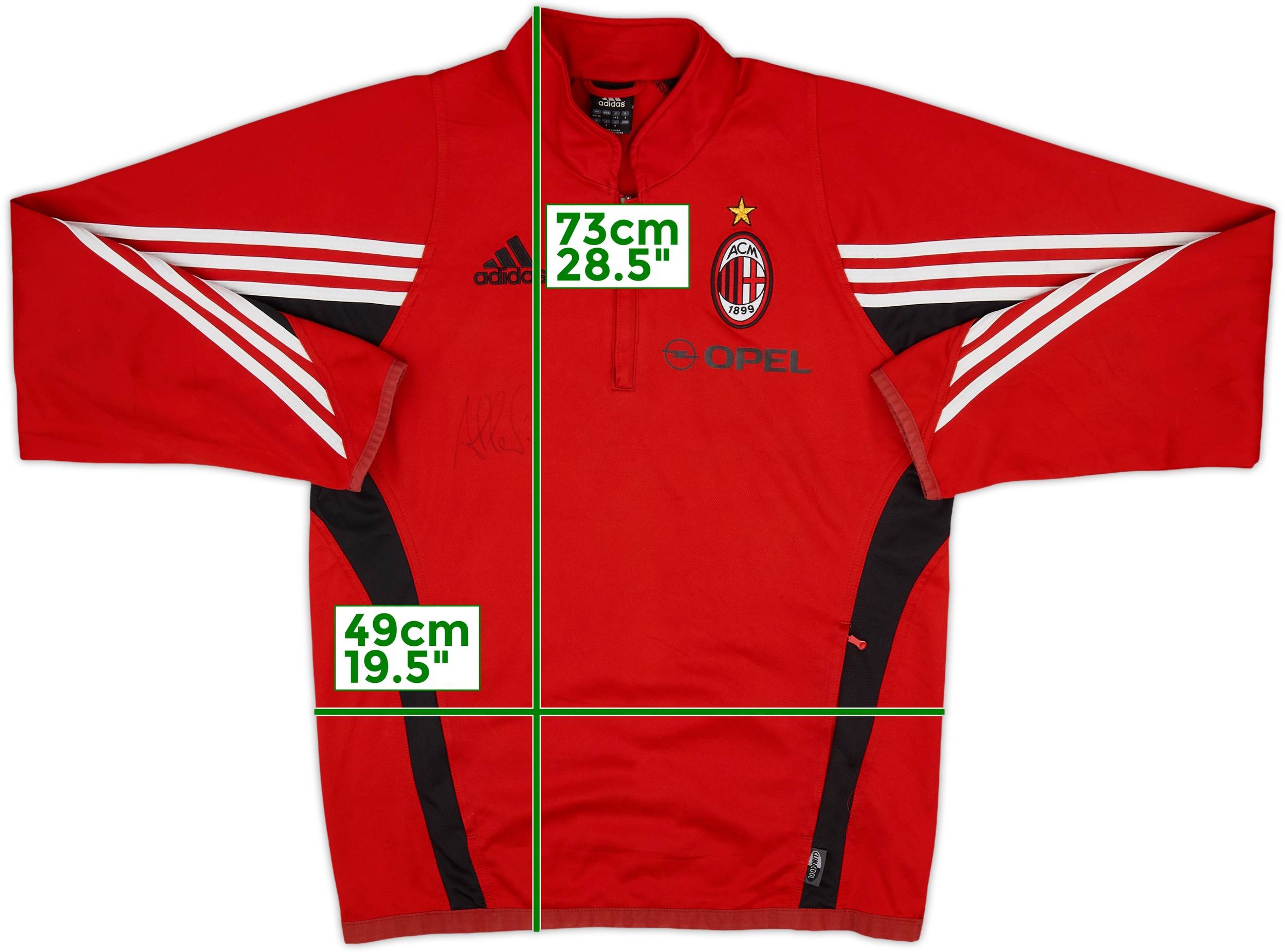 2003-04 AC Milan Signed adidas 1/4 Zip Sweat Top - 6/10 - (S)