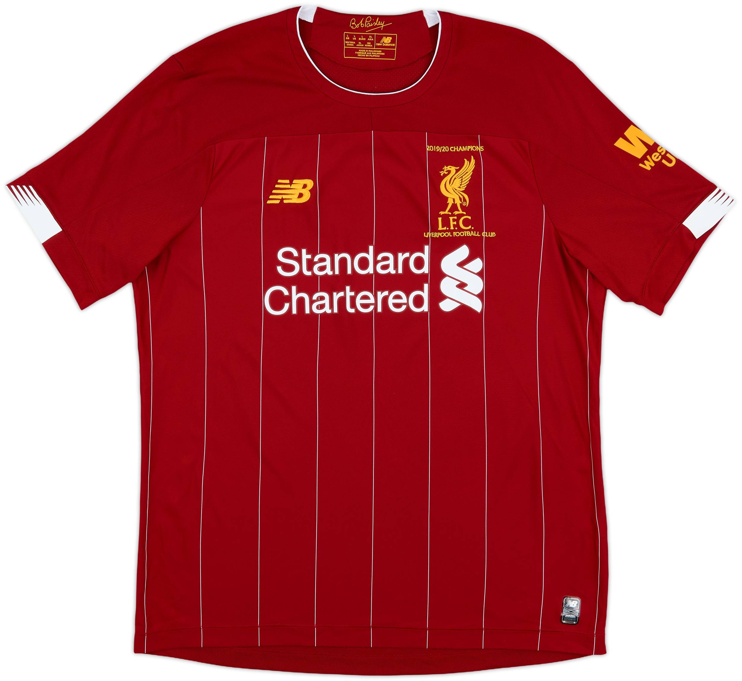 リバプール ユニフォーム Virgil 4，サイズ L、M 2019-20 Liverpool 'Champions' Home Shirt Virgil #4 - 10/10 - (L)