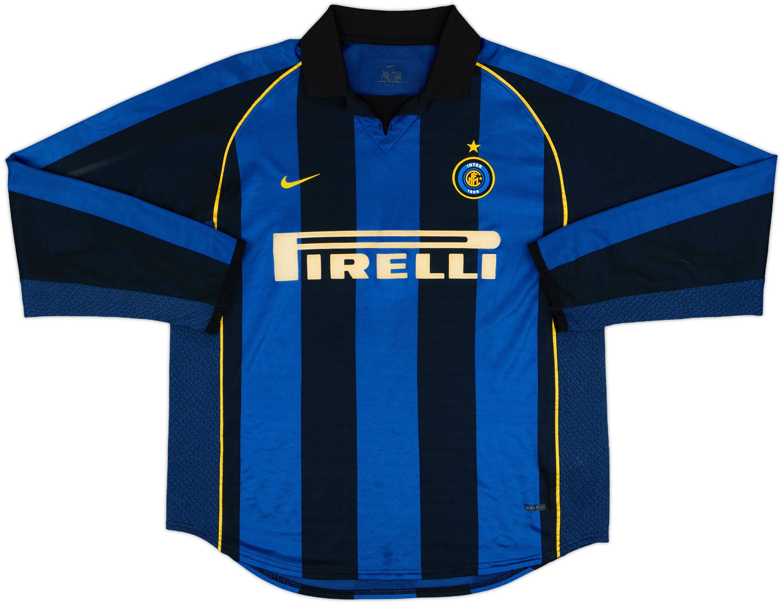 2001-02 Inter Milan Home L/S Shirt Vieri #32 - 8/10 - (L)