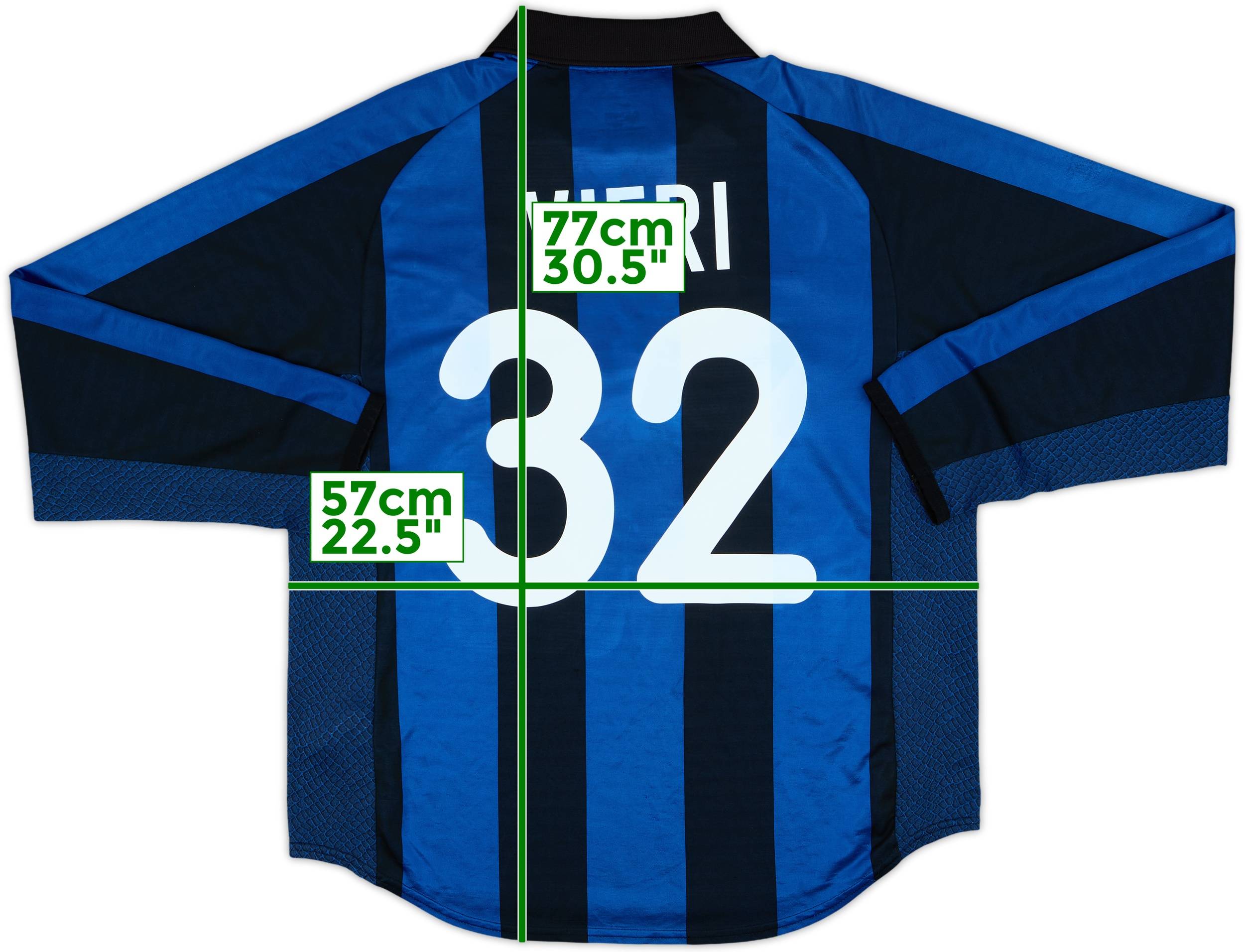 2001-02 Inter Milan Home L/S Shirt Vieri #32 - 8/10 - (L)