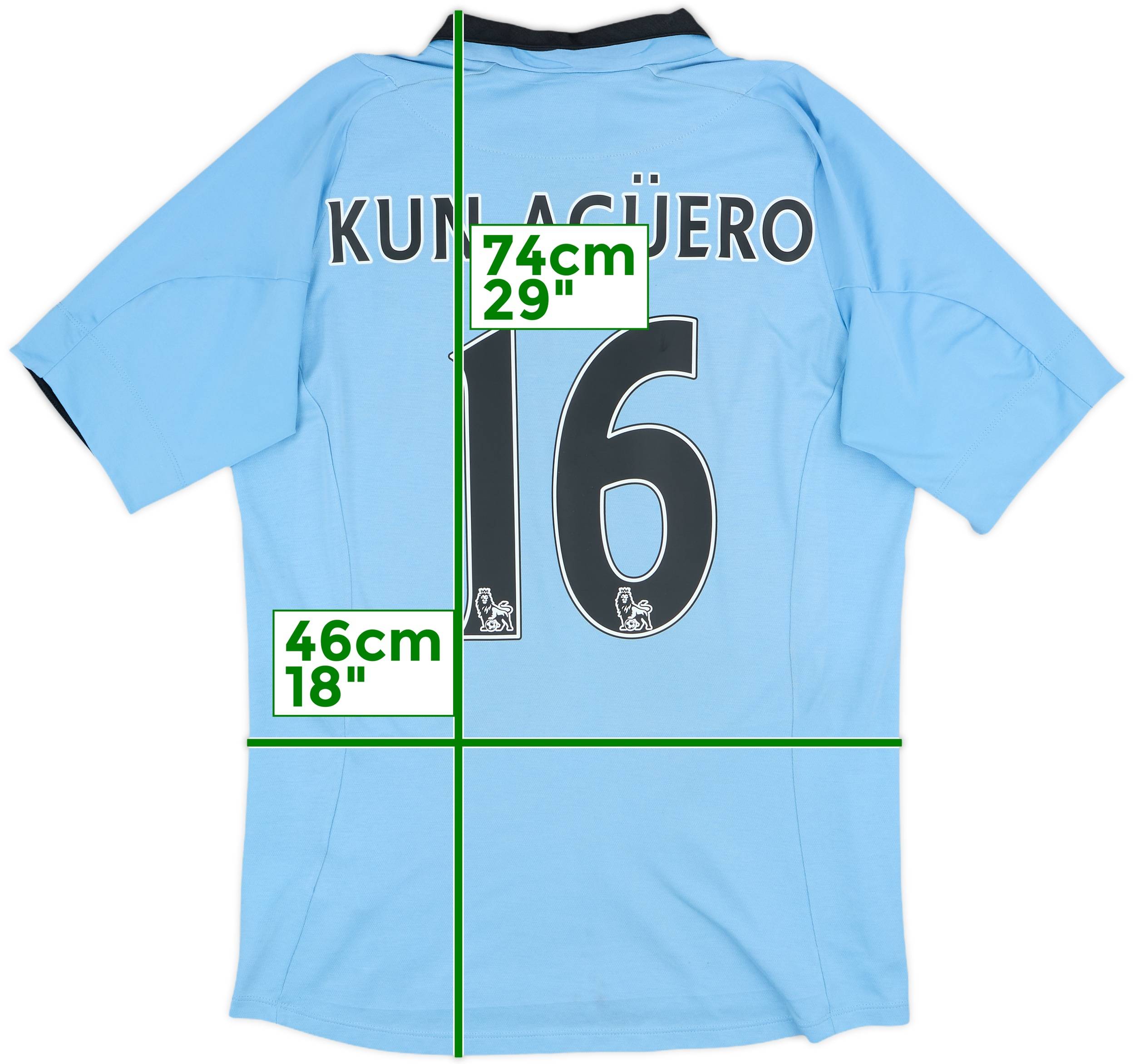 2012-13 Manchester City Home Shirt Kun Aguero #16 - 7/10 - (M)