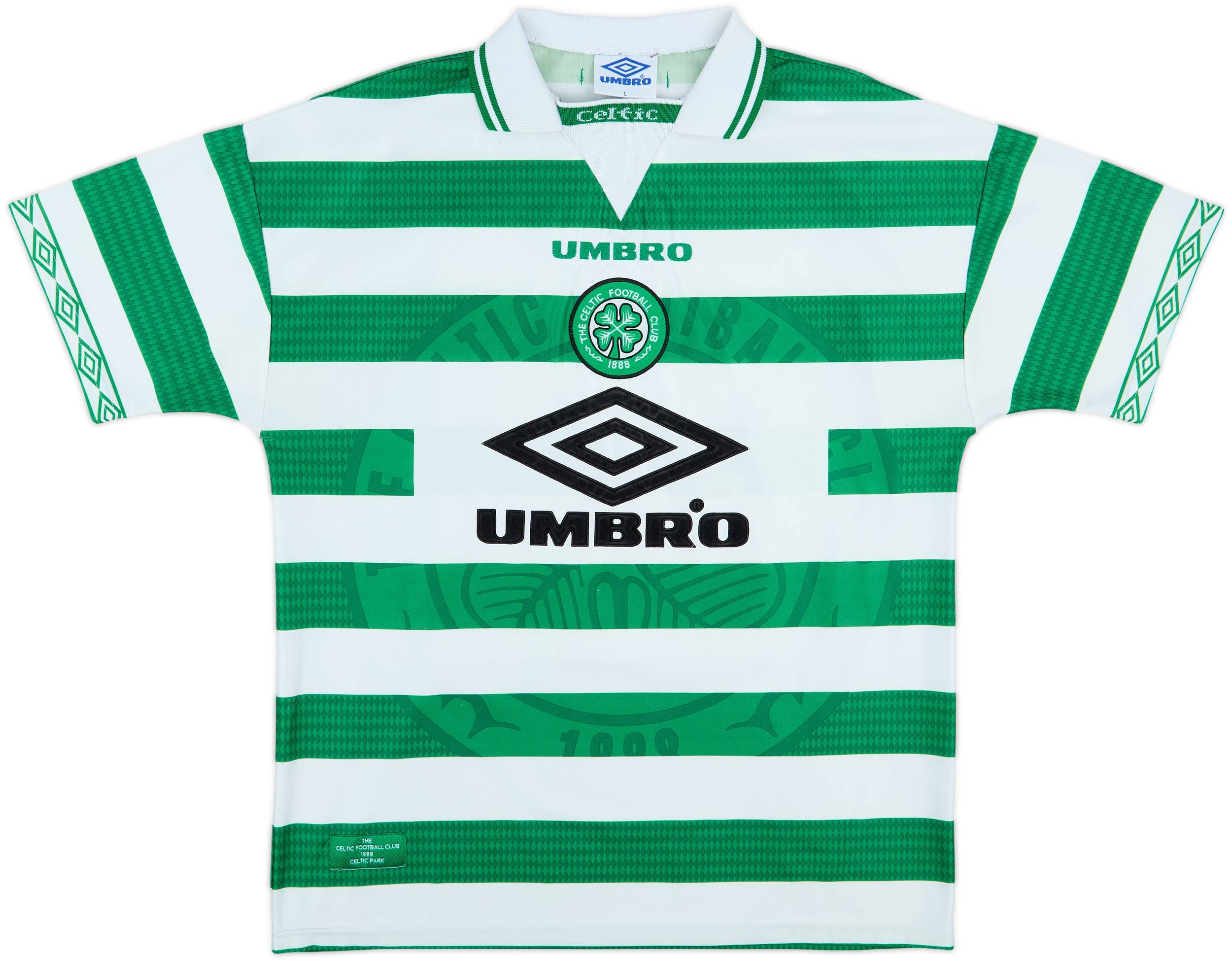 1997-99 Celtic Home Shirt Larsson #7 - 8/10 - (L)