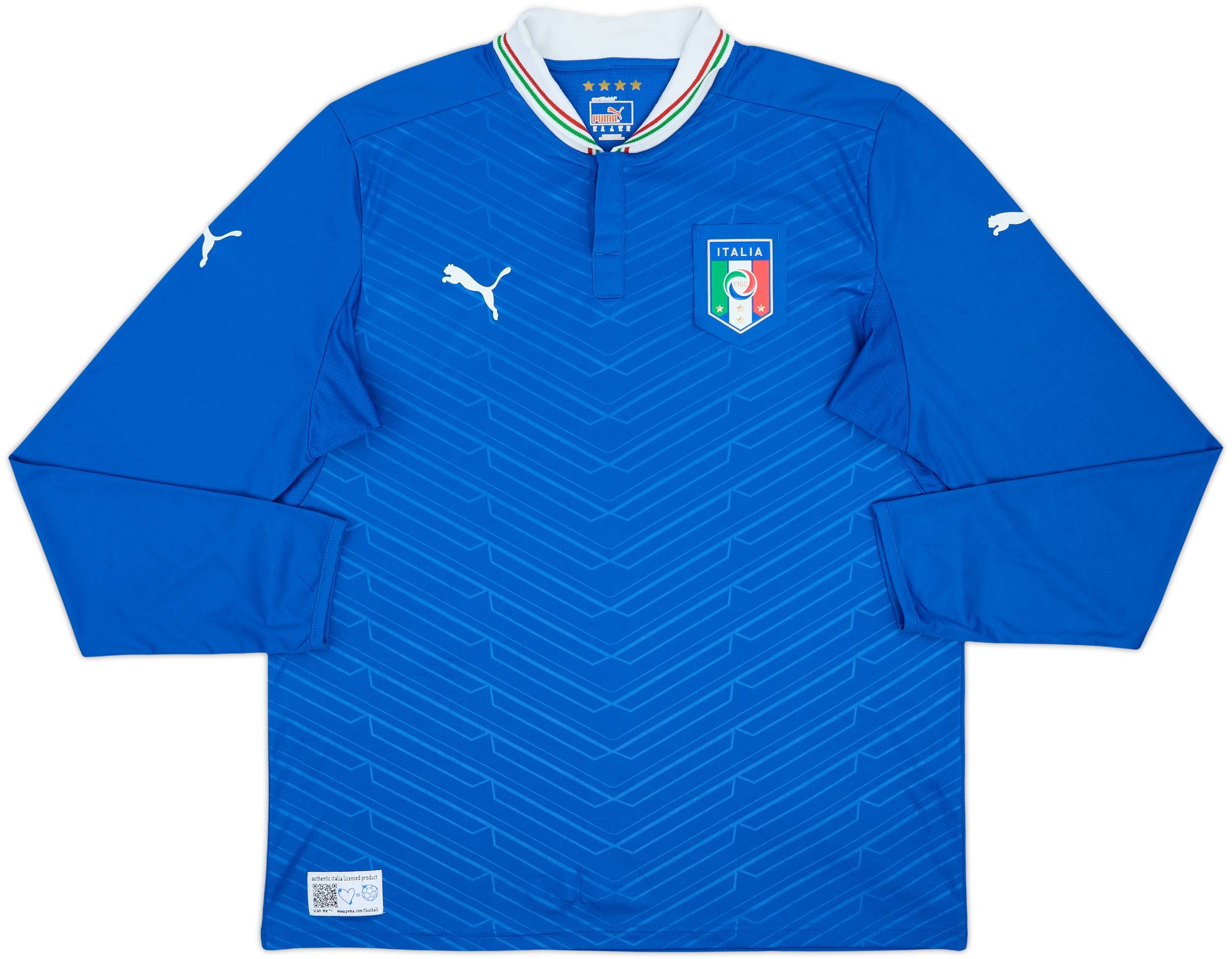 2012-13 Italy Home L/S Shirt - 8/10 - (XL)