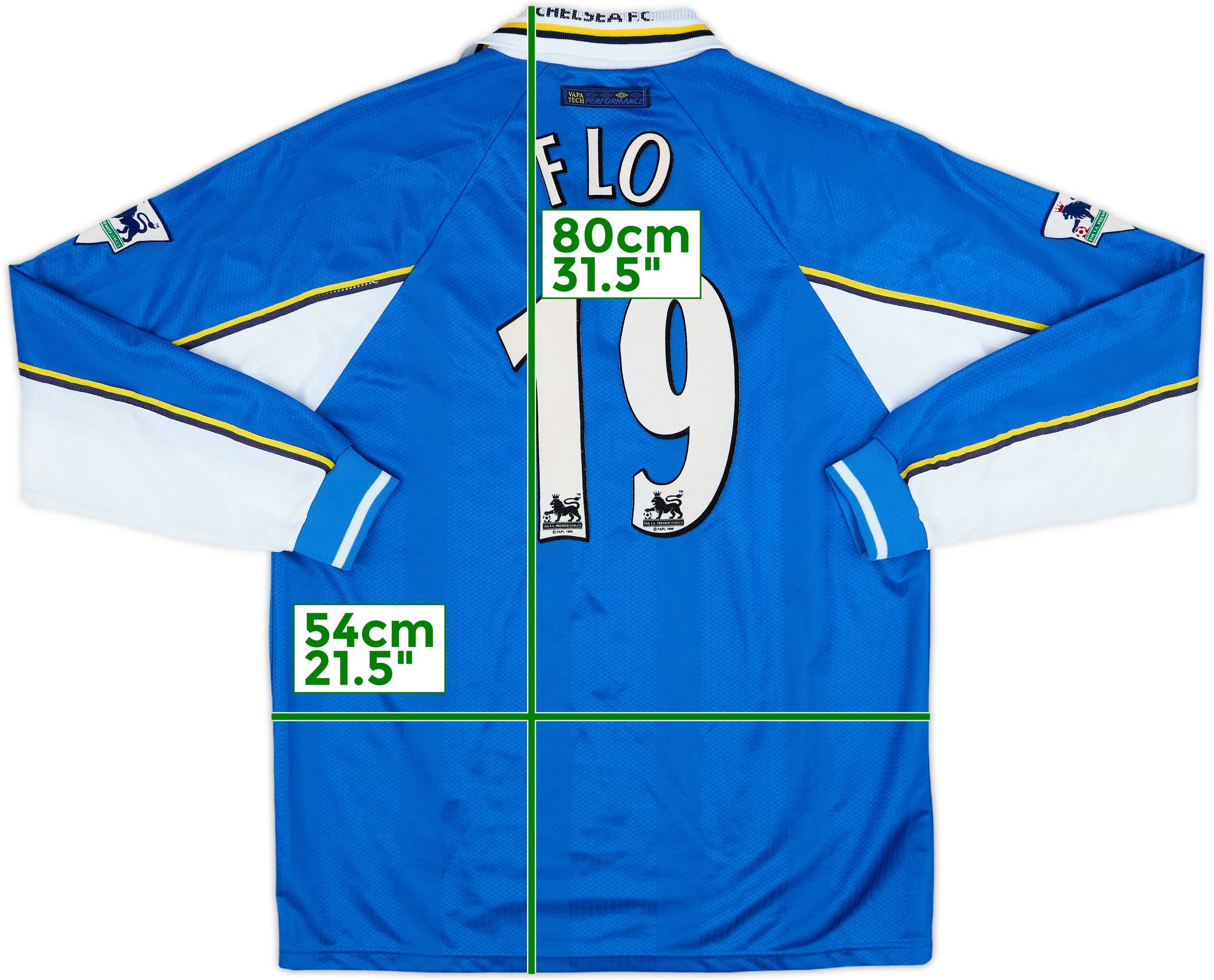 1997-99 Chelsea Home L/S Shirt Flo #19 - 8/10 - (L)