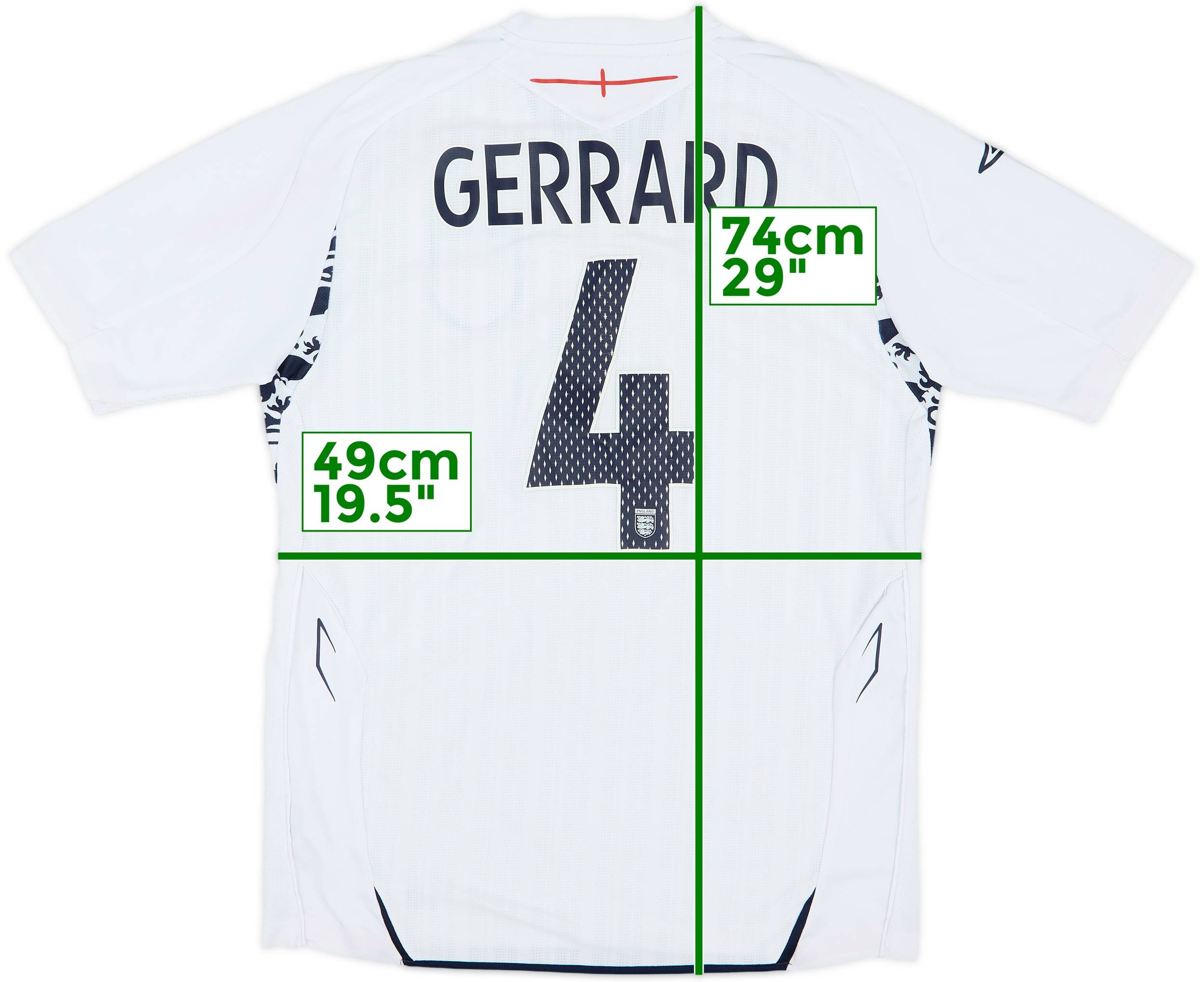 2007-09 England Home Shirt Gerrard #4 - 6/10 - (L)