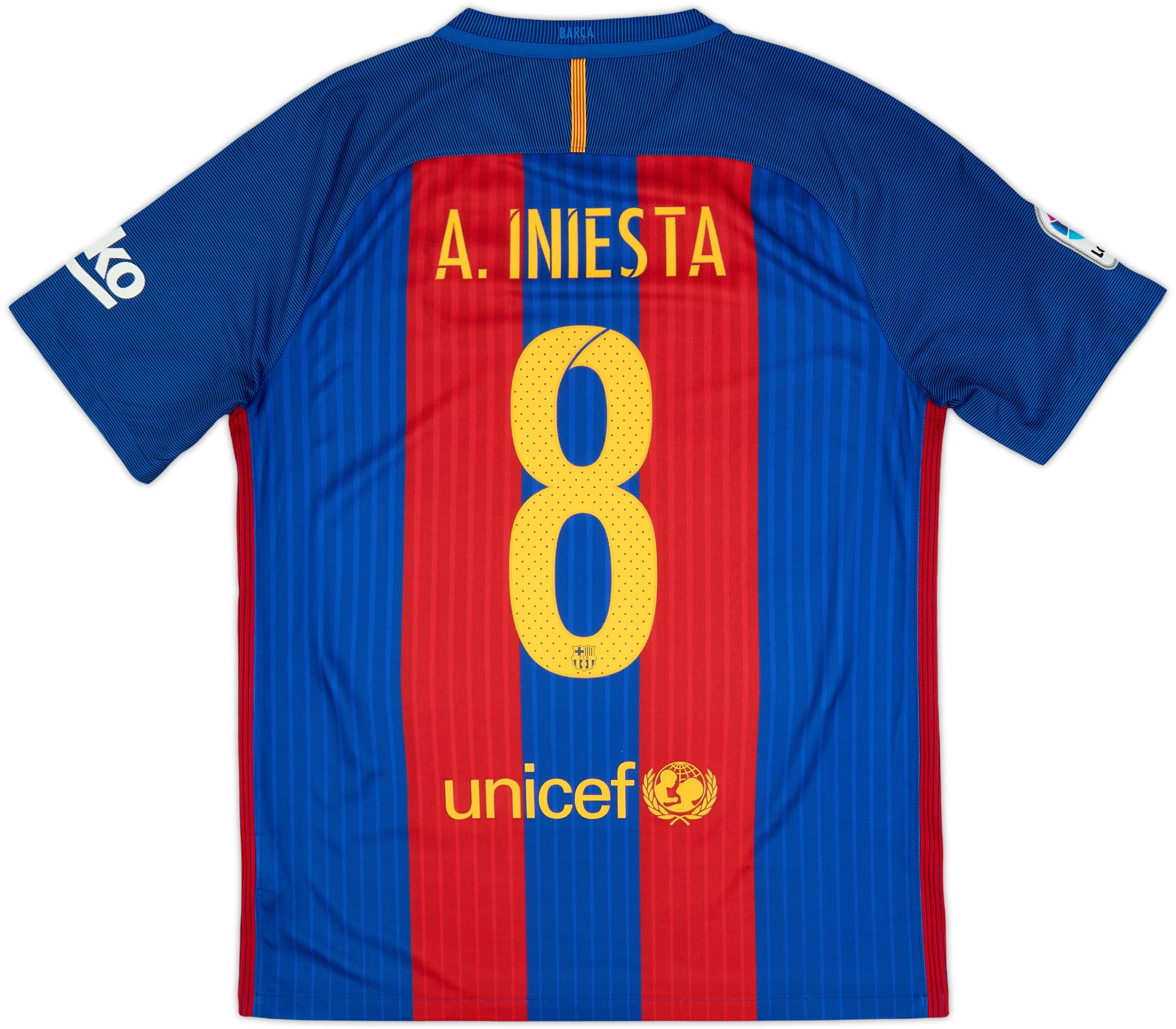 2016-17 Barcelona Home Shirt A.Iniesta #8 - 8/10 - (M)