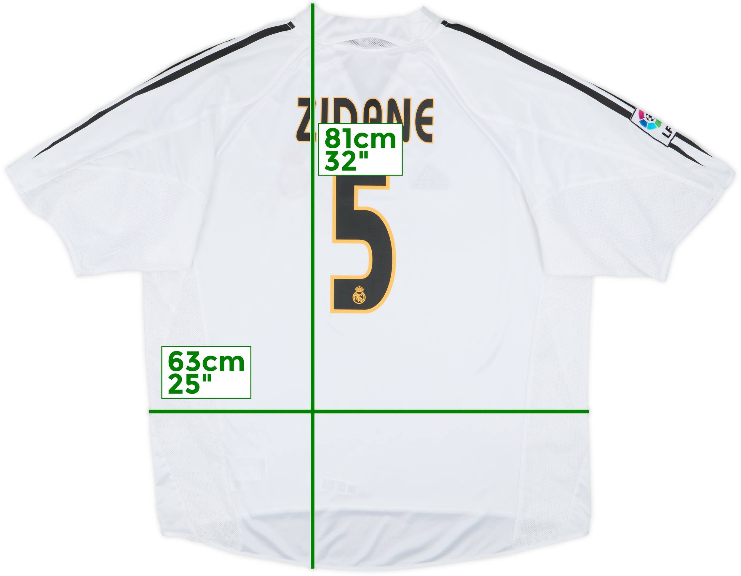 2004-05 Real Madrid Home Shirt Zidane #5 - 9/10 - (XL)