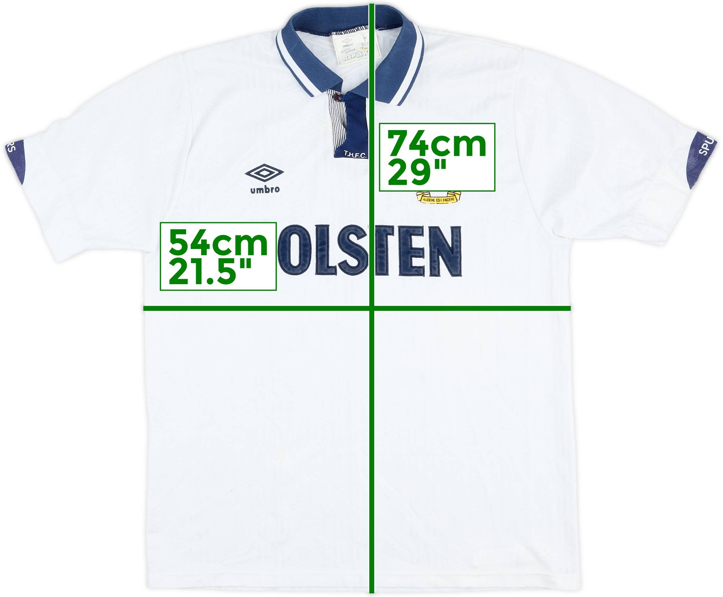 1991-93 Tottenham Home Shirt - 7/10 - (L)