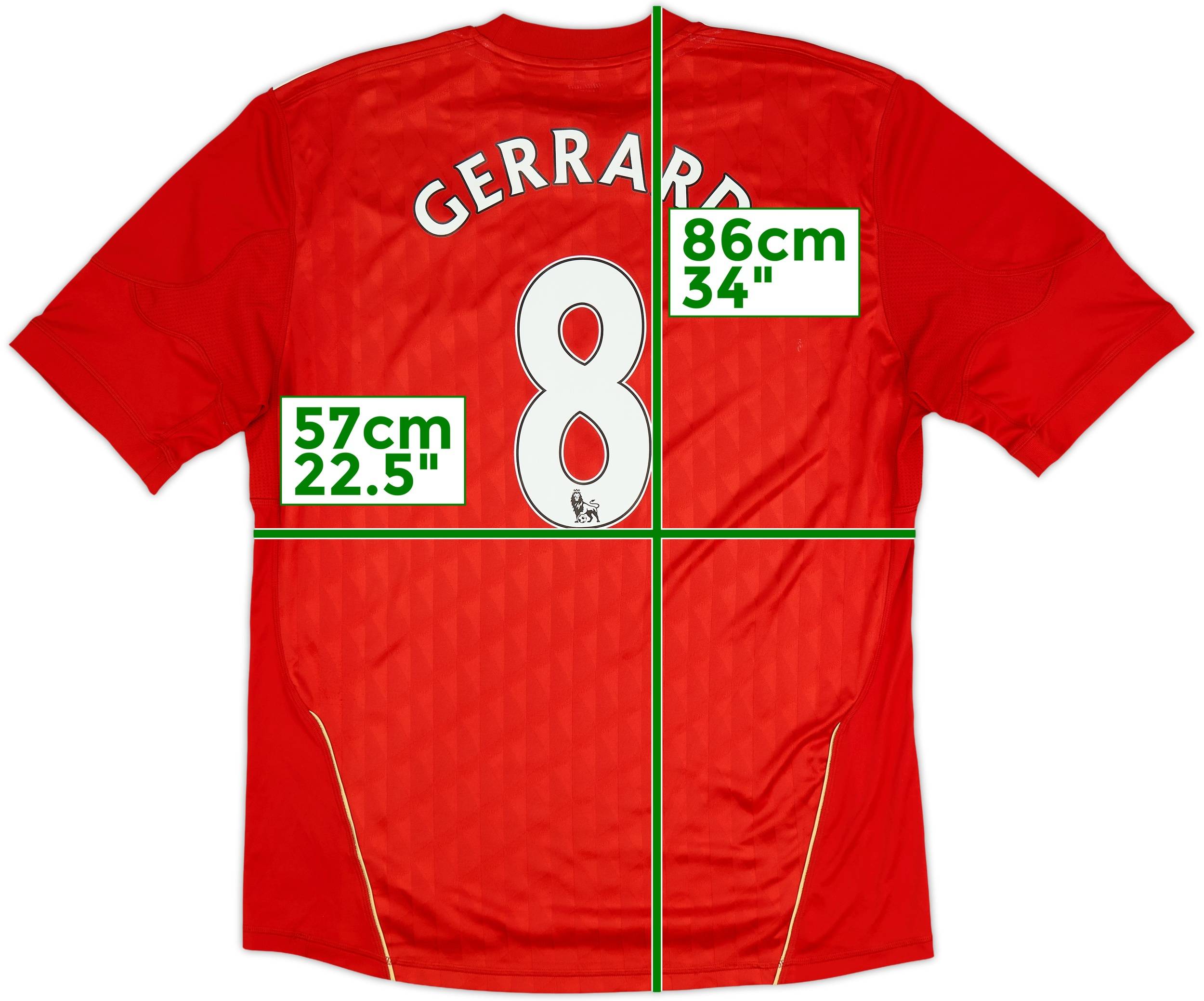 2010-12 Liverpool Home Shirt Gerrard #8 - 6/10 - (XL)