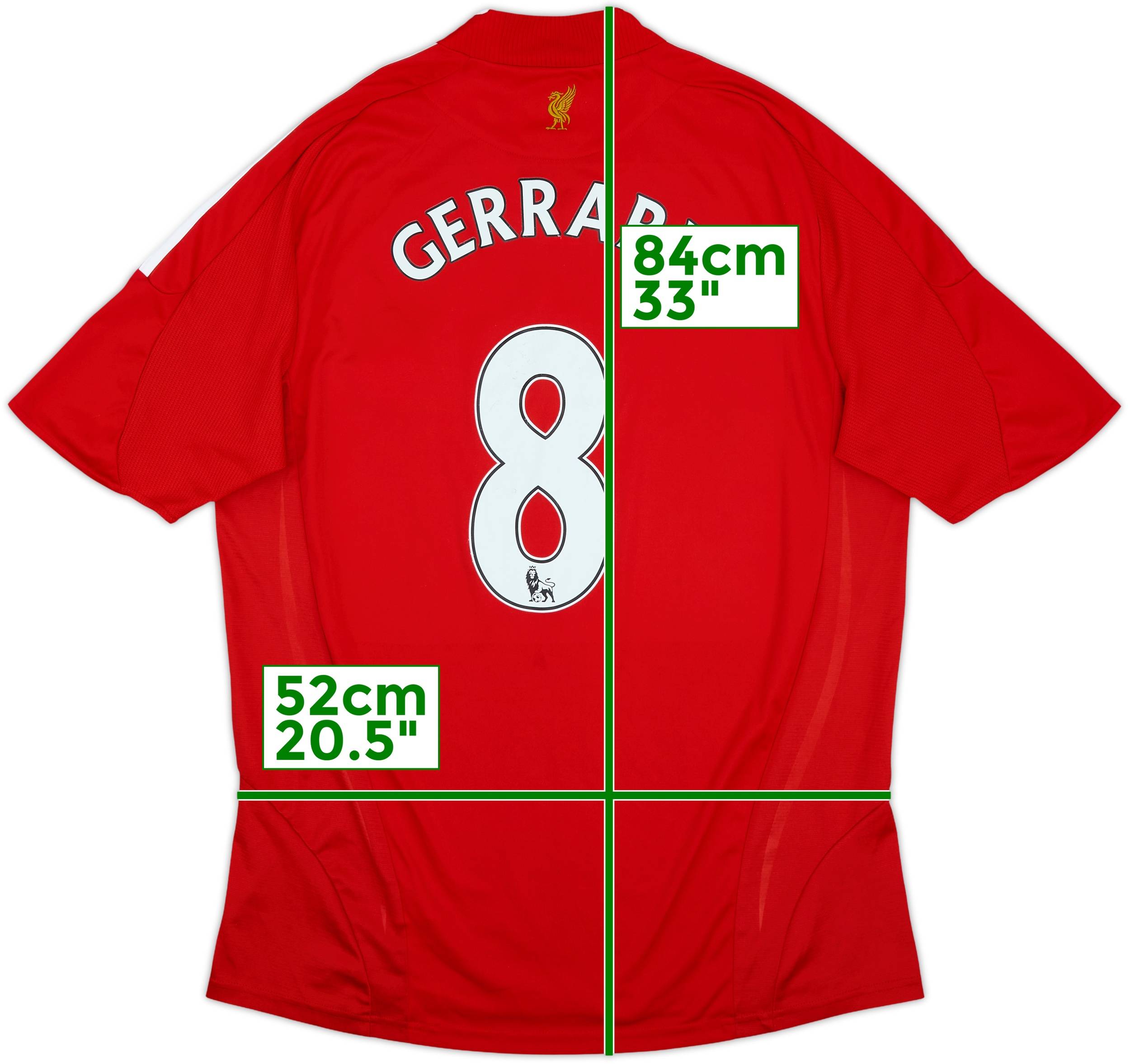 2008-10 Liverpool Home Shirt Gerrard #8 - 7/10 - (L)