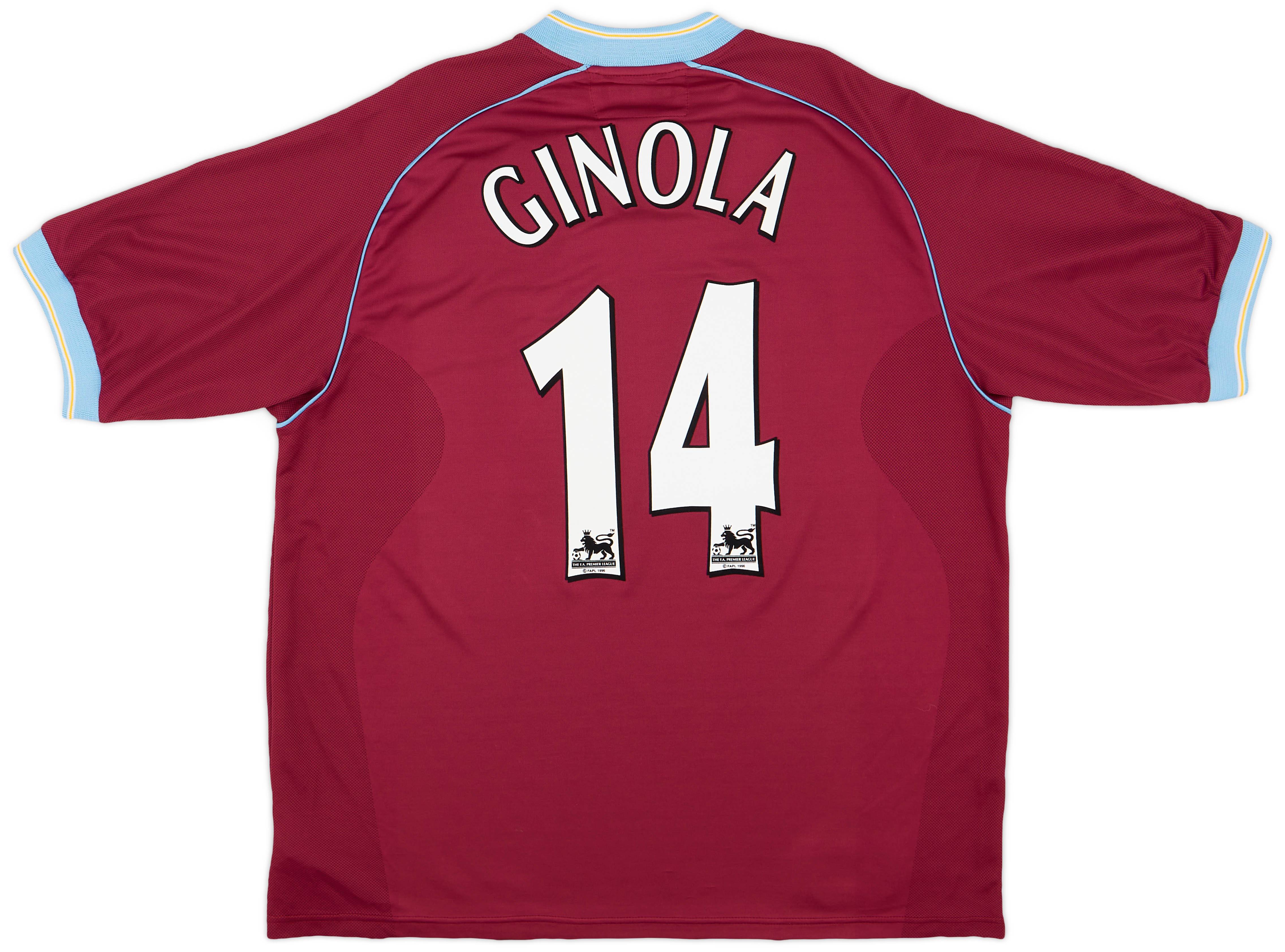 2001-02 Aston Villa Home Shirt Ginola #14 - 8/10 - (XXL)