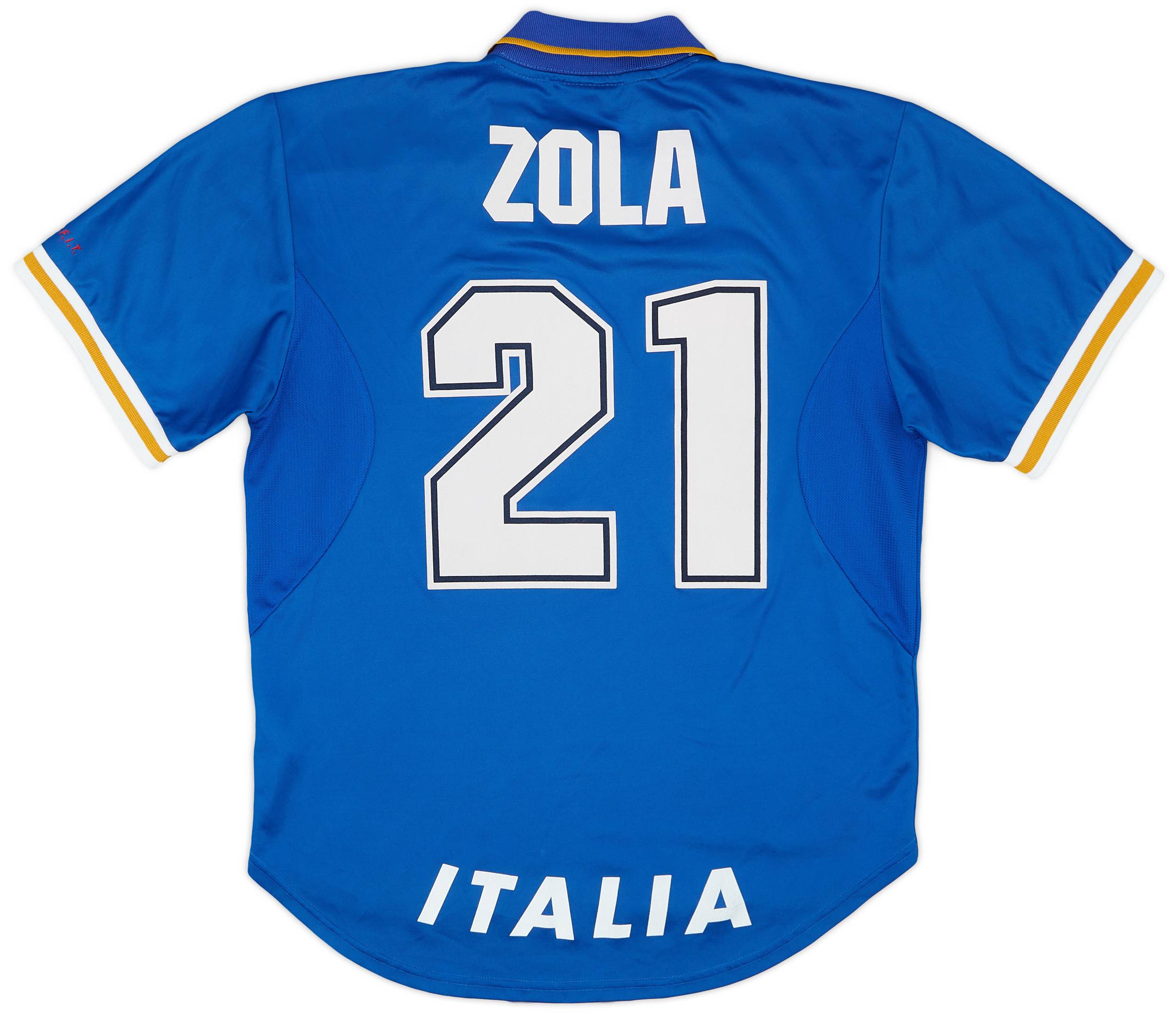 最新発見 Italy 1996-97 Home (L) - 9/10 - #21 Zola Shirt ウェア