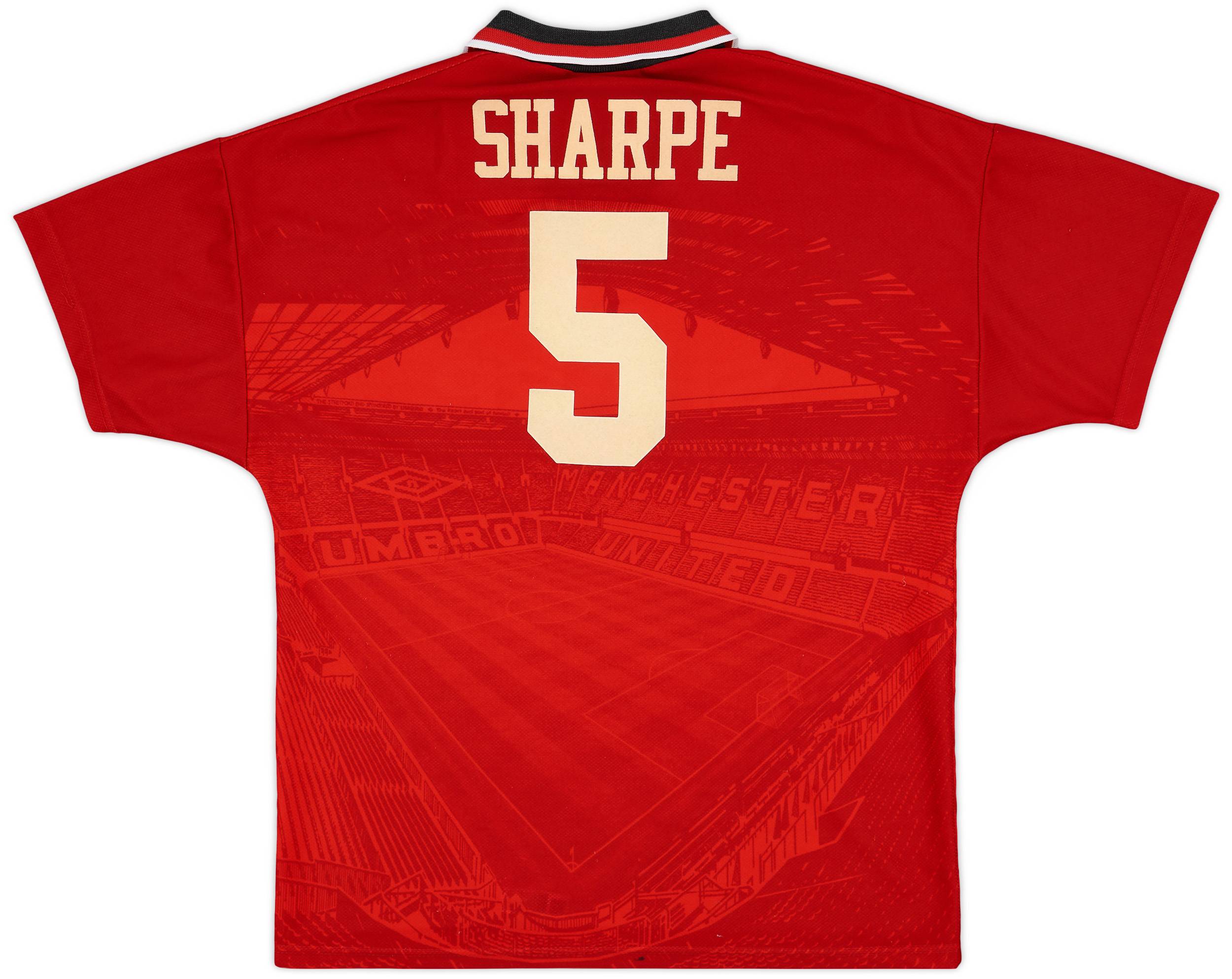 1994-96 Manchester United Home Shirt Sharpe #5 - 7/10 - (L)