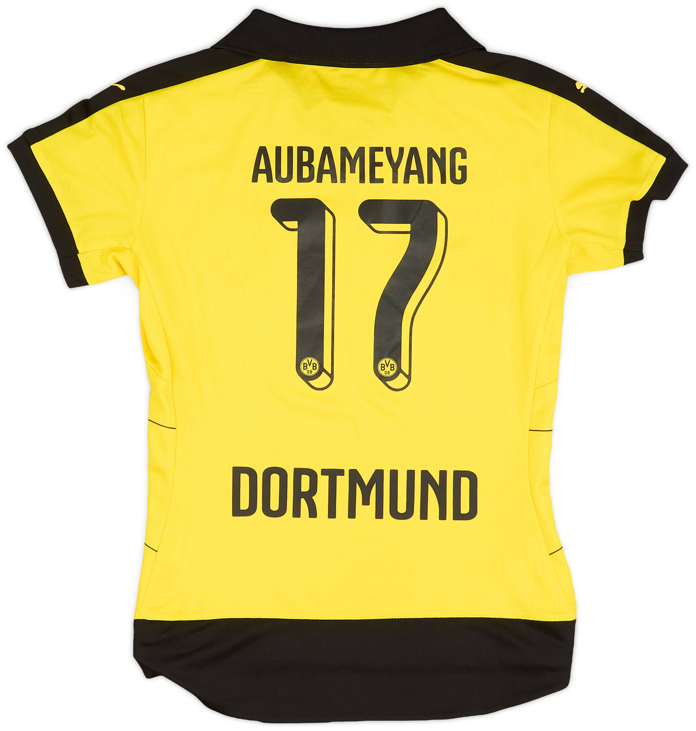2015-16 Borussia Dortmund Home Shirt Aubameyang #17 - 9/10 - (Women's M)