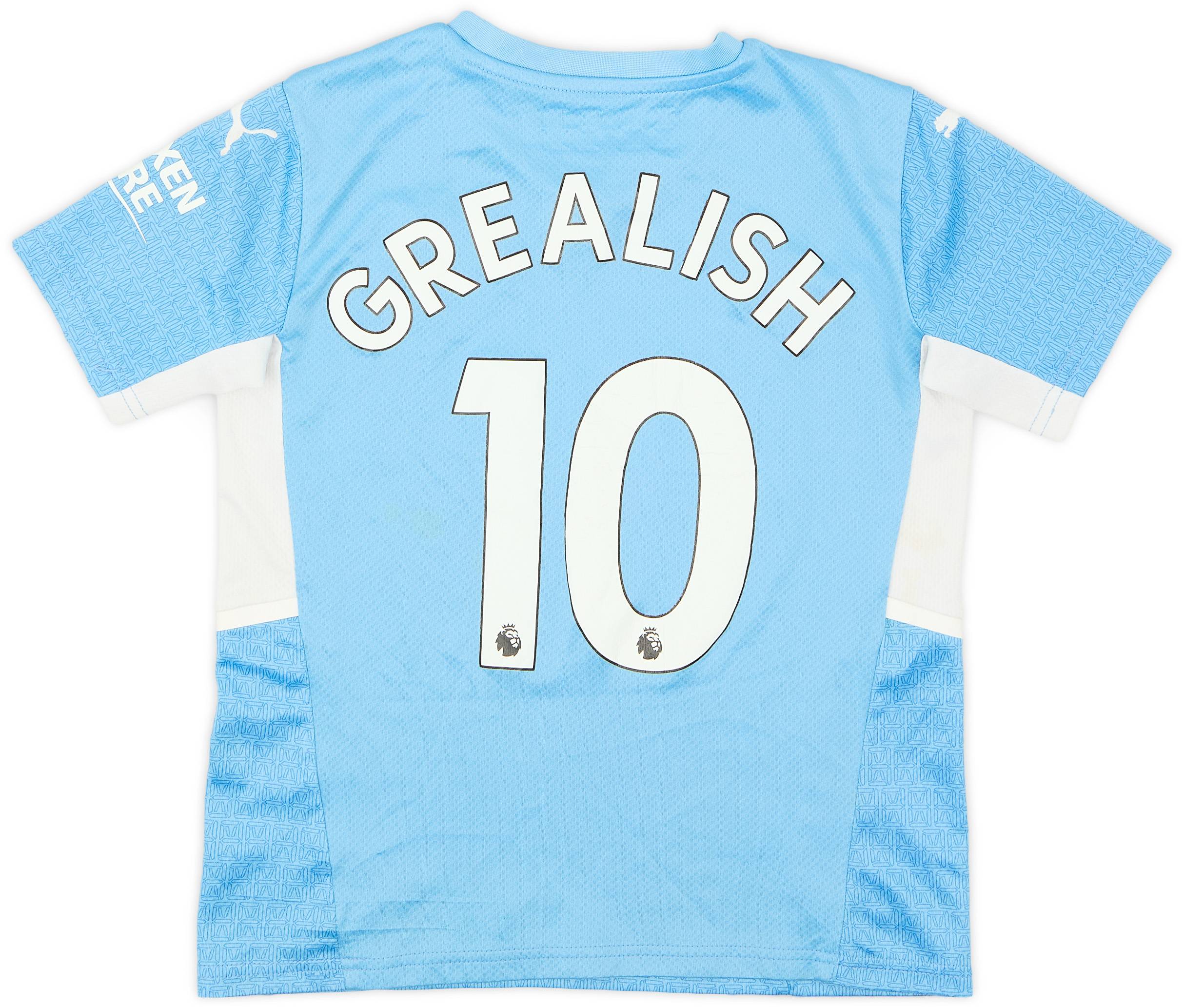 2021-22 Manchester City Home Shirt Grealish #10 - 6/10 - (S.Boys)