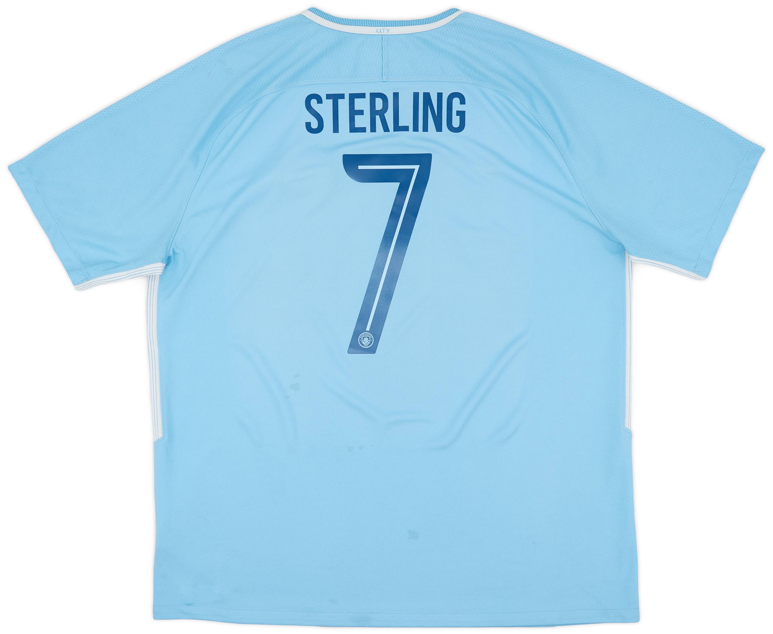 2017-18 Manchester City Home Shirt Sterling #7 - 7/10 - (XXL)