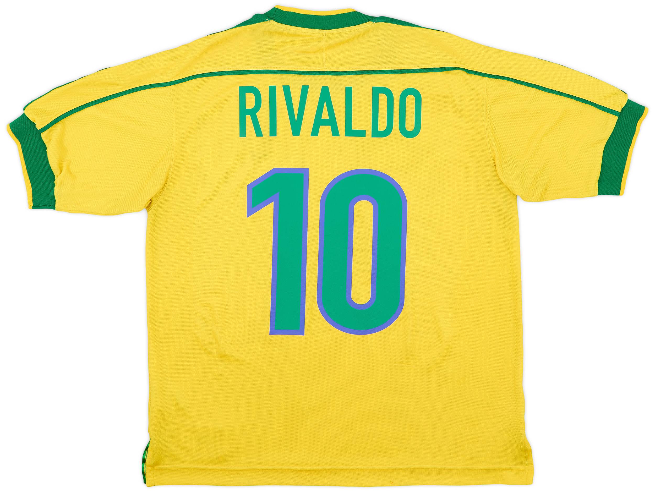 1998-00 Brazil Home Shirt Rivaldo #10 - 8/10 - (M)