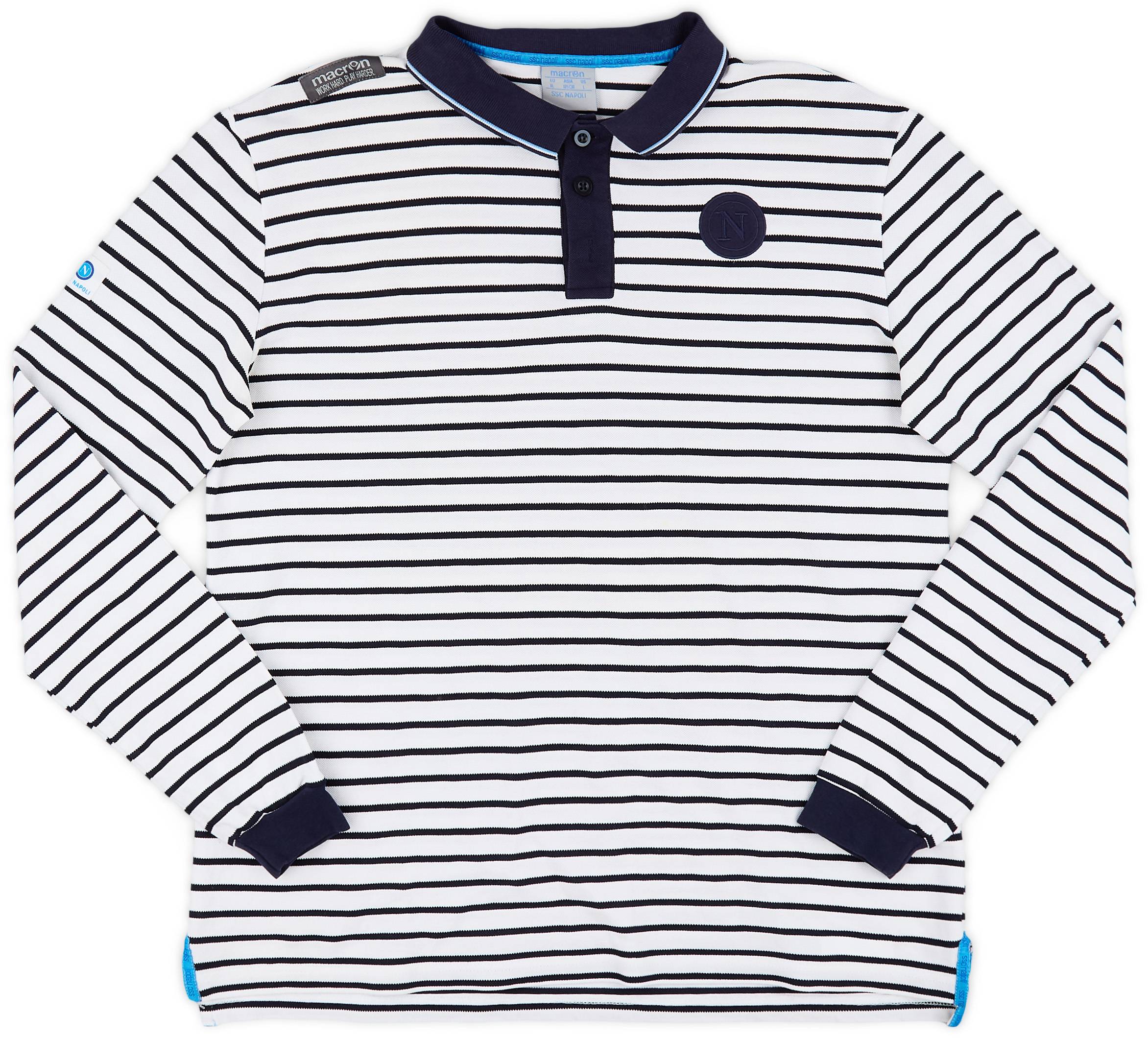 2010-11 Napoli Macron Polo L/S Shirt - 9/10 - (L)