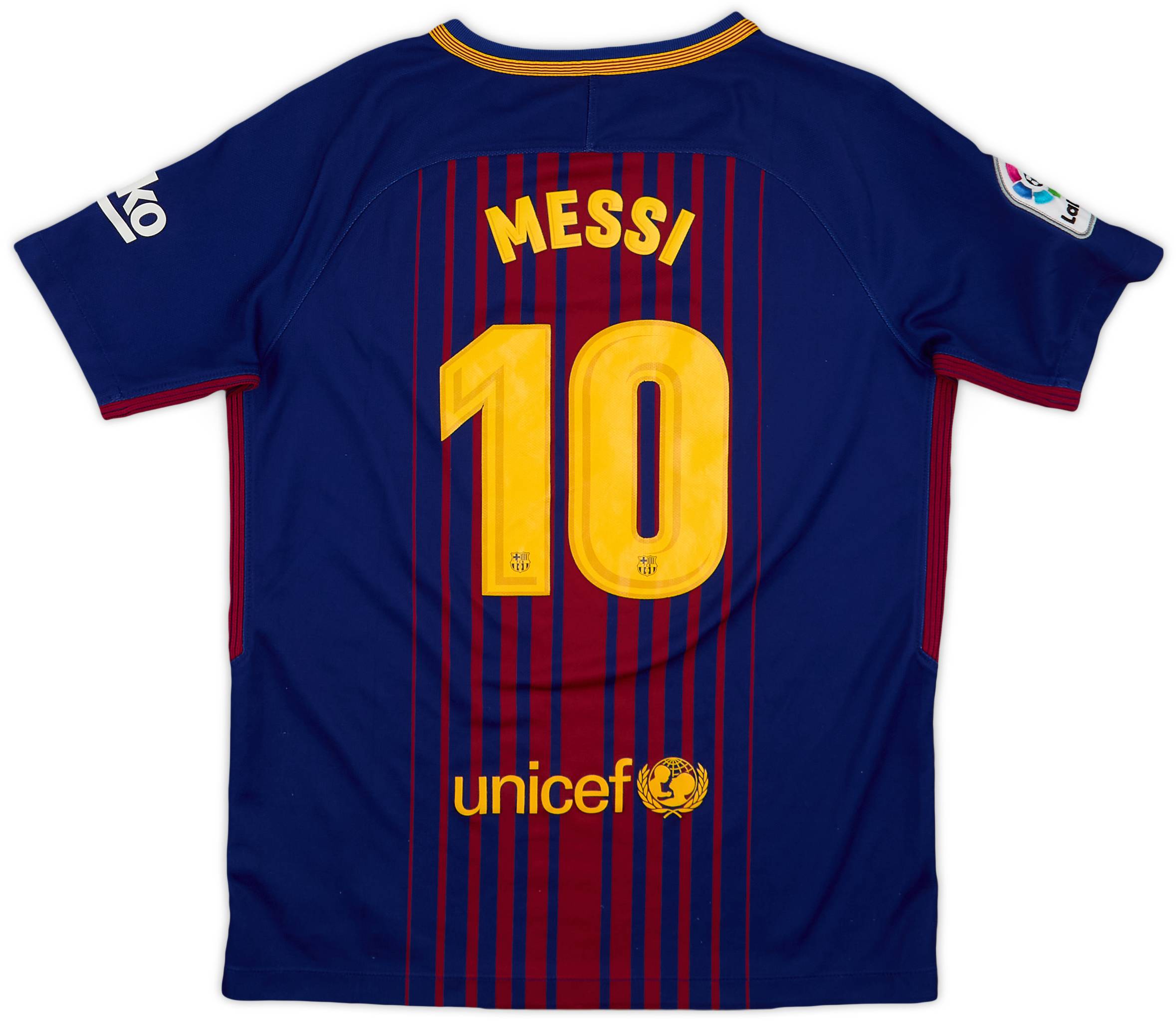 2017-18 Barcelona Home Shirt Messi #10 - 8/10 - (L.Boys)