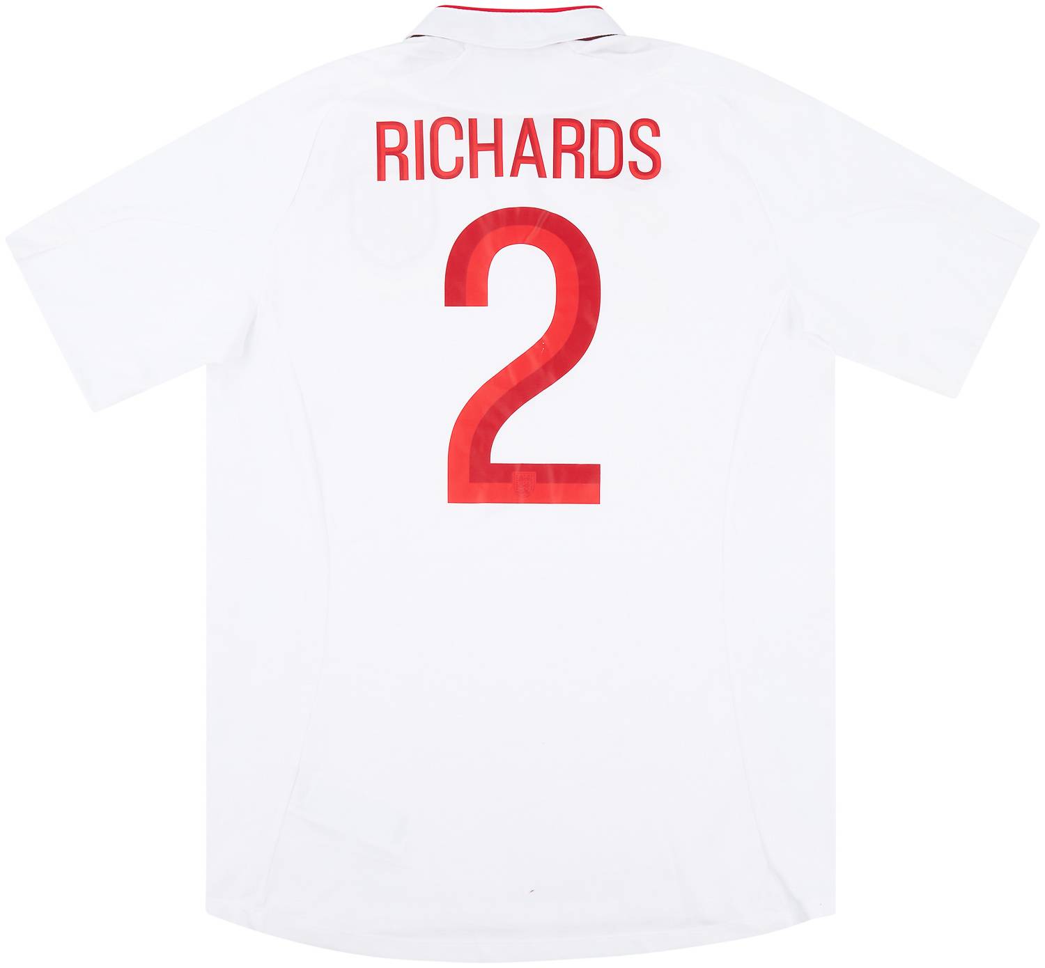 2012 England Match Issue Home Shirt Richards #2 (v Holland)