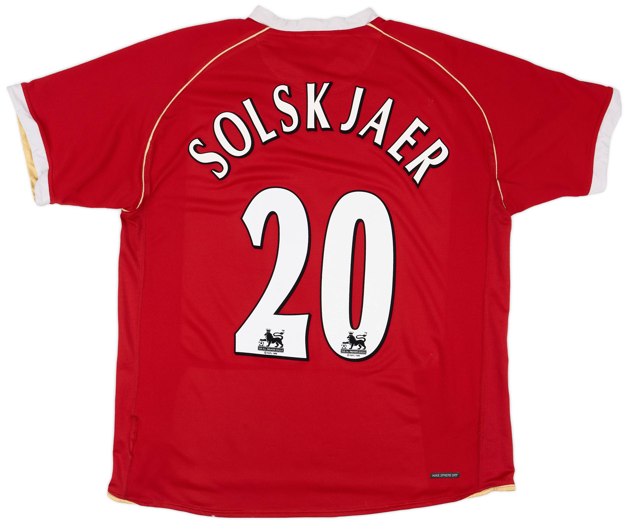 2006-07 Manchester United Home Shirt Solskjaer #20 - 6/10 - (XL)