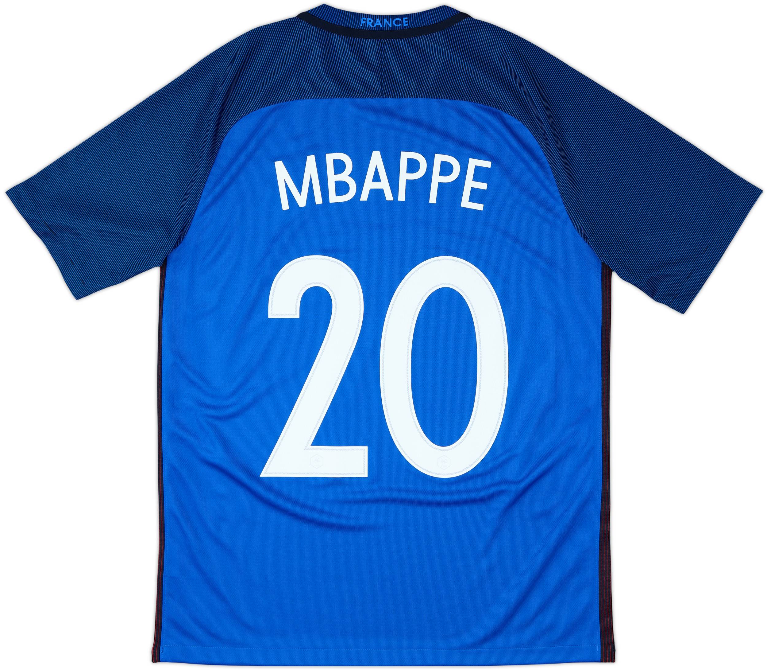 2016-17 France Home Shirt Mbappe #20 - 9/10 - (M)