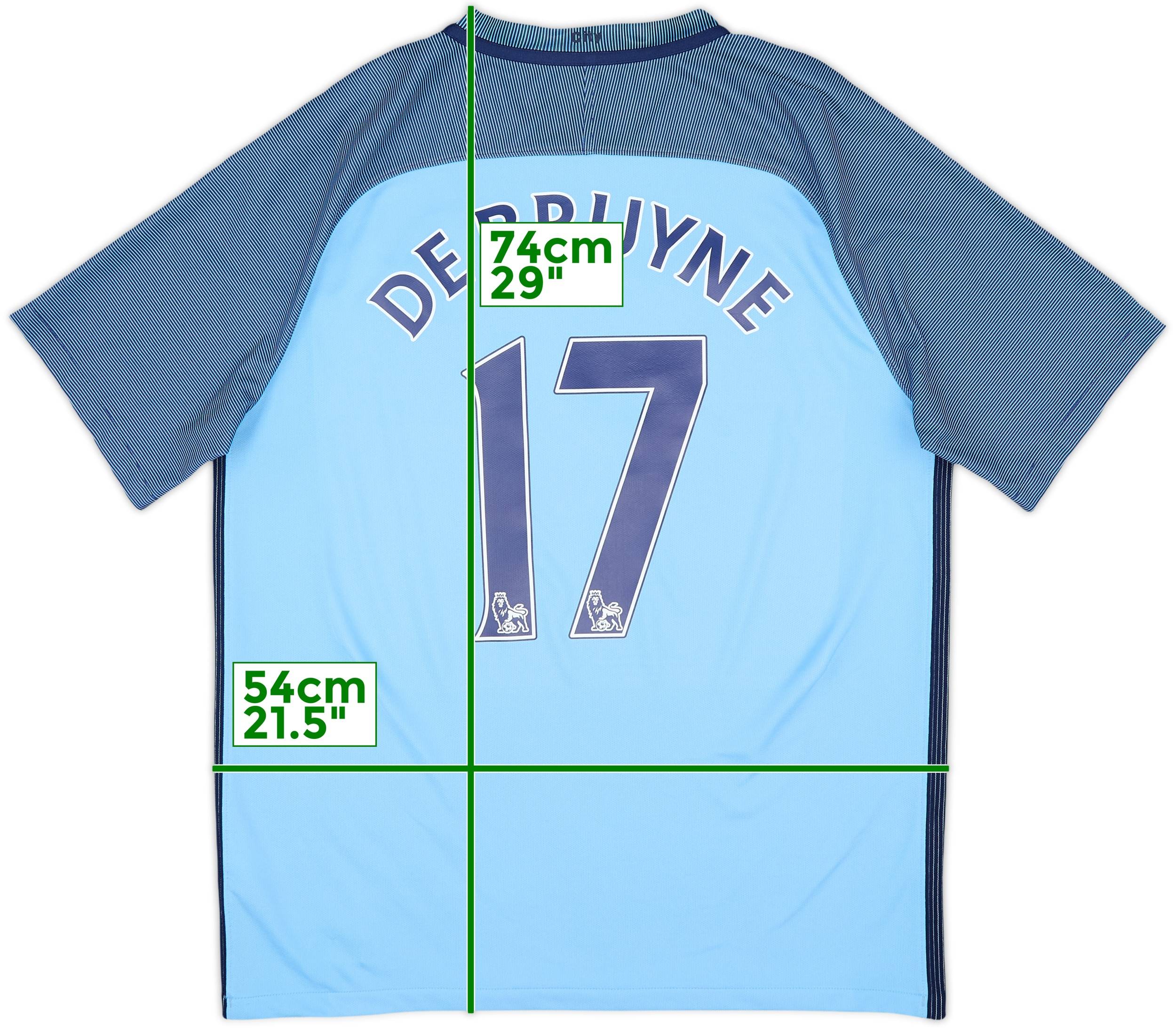 2016-17 Manchester City Home Shirt De Bruyne #17 - 9/10 - (L)
