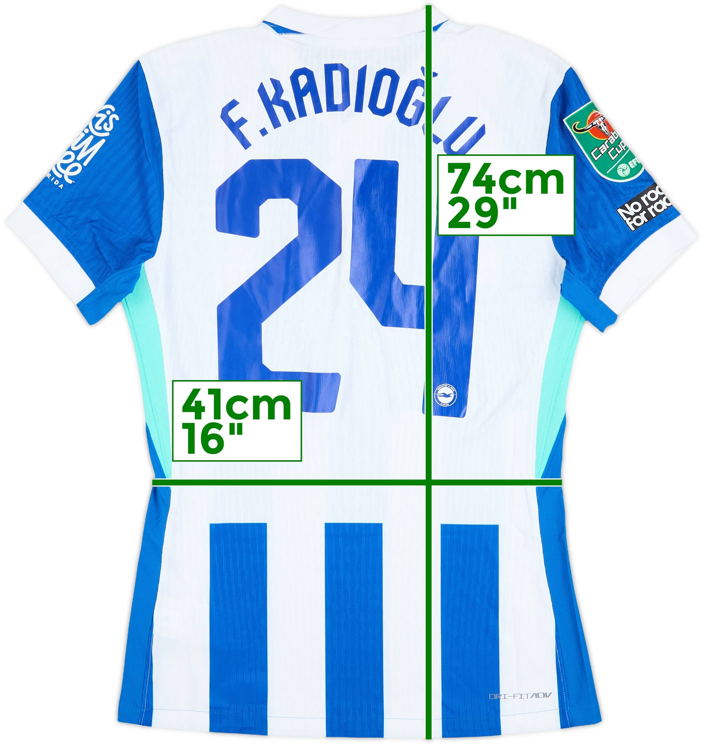 2025-26 Brighton Match Issue Carabao Cup Home Shirt F.Kadioglu #24