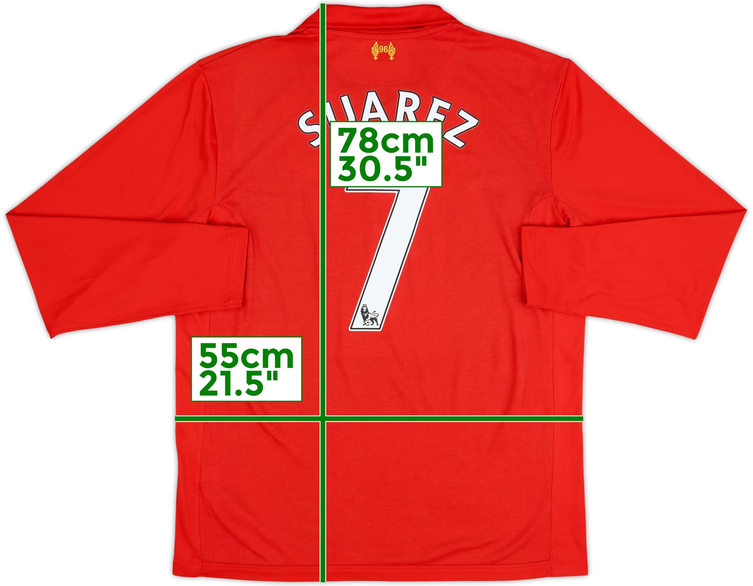 2012-13 Liverpool Home L/S Shirt Suarez #7 - 6/10 - (L)