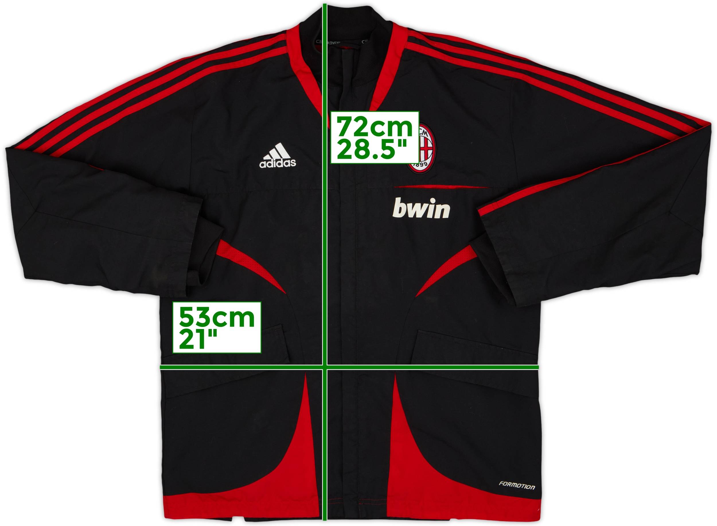 2007-08 AC Milan adidas Track Jacket - 8/10 - (L)