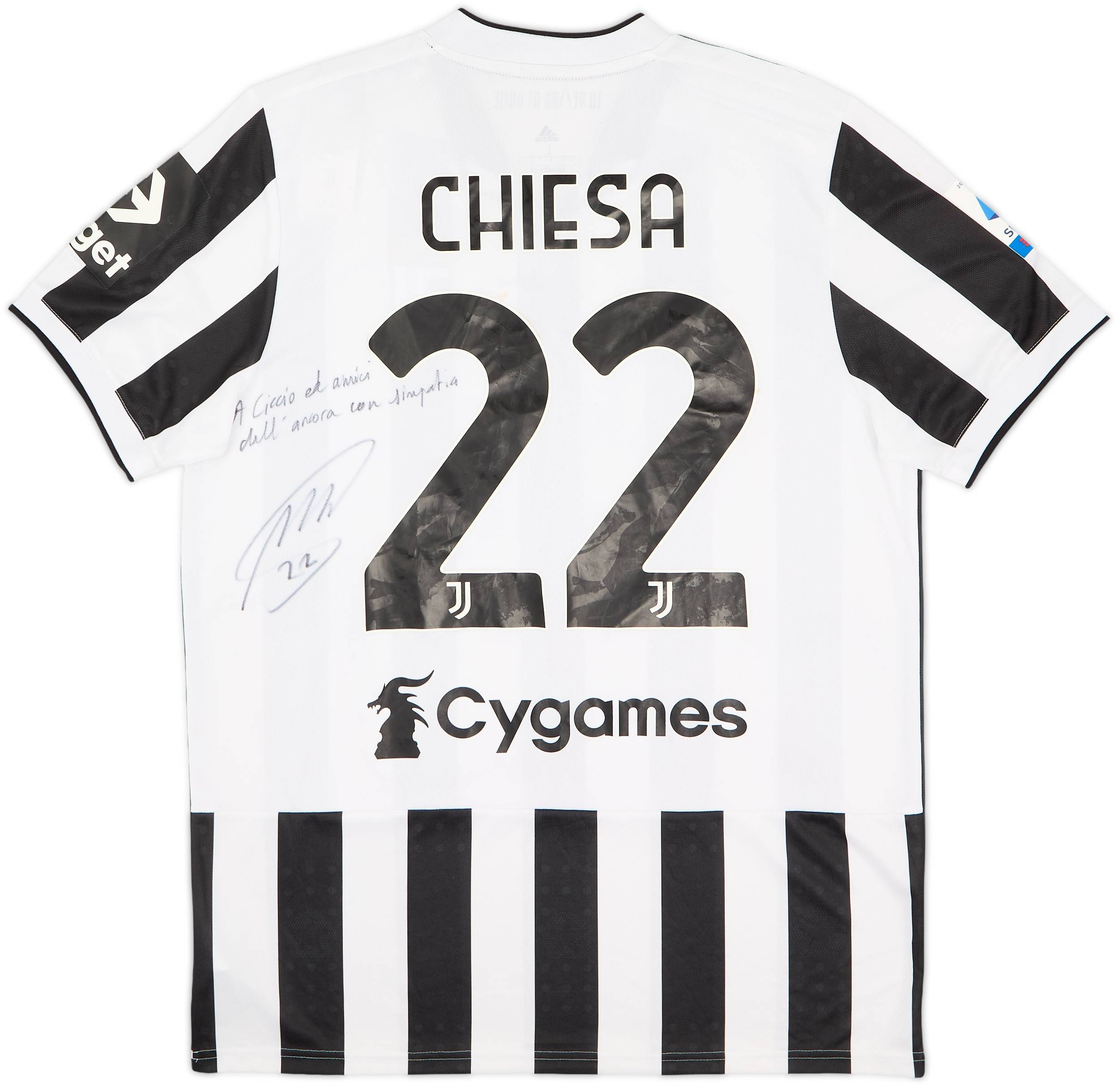 2021-22 Juventus Signed Home Shirt Chiesa #22 (L)
