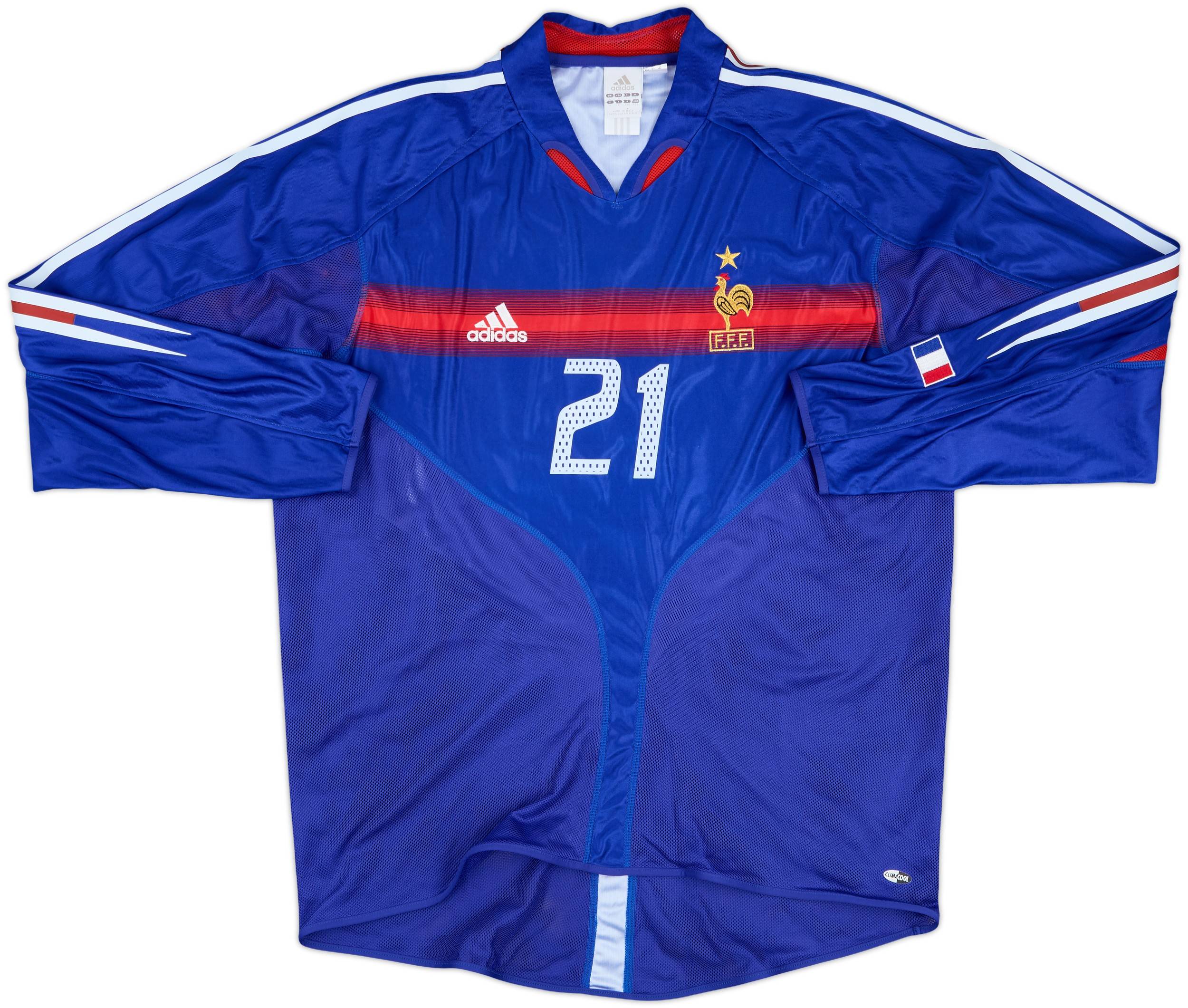2004-06 France Home L/S Shirt #21 - 9/10 - (L)