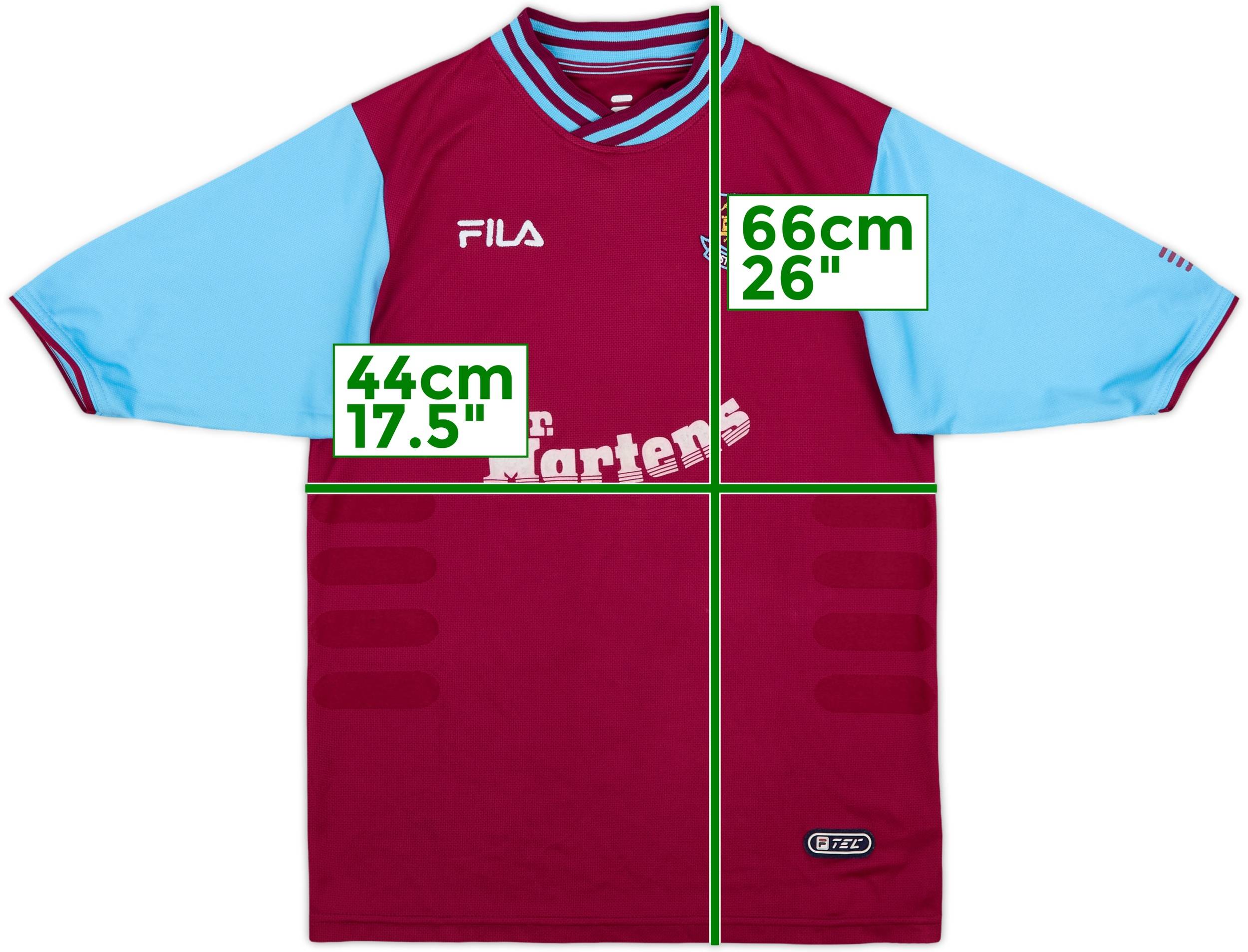 FILA West Ham United シャツ 2001-03 West Ham Home Shirt - 8/10 - (L.Boys)