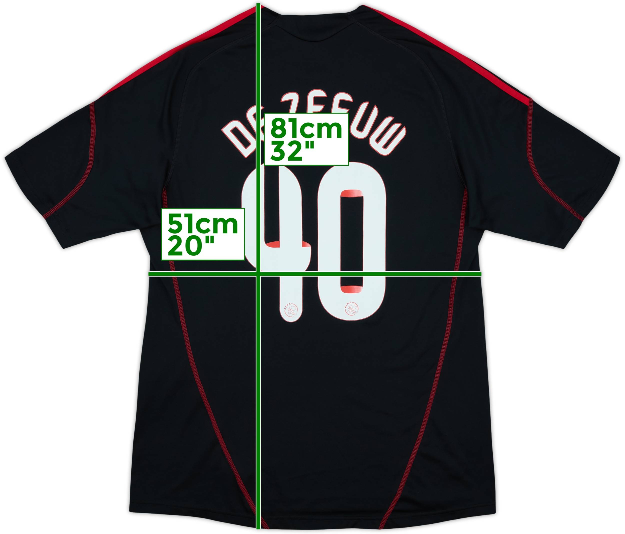 2009-10 Ajax Away Shirt de Zeeuw #40 - 8/10 - (L)