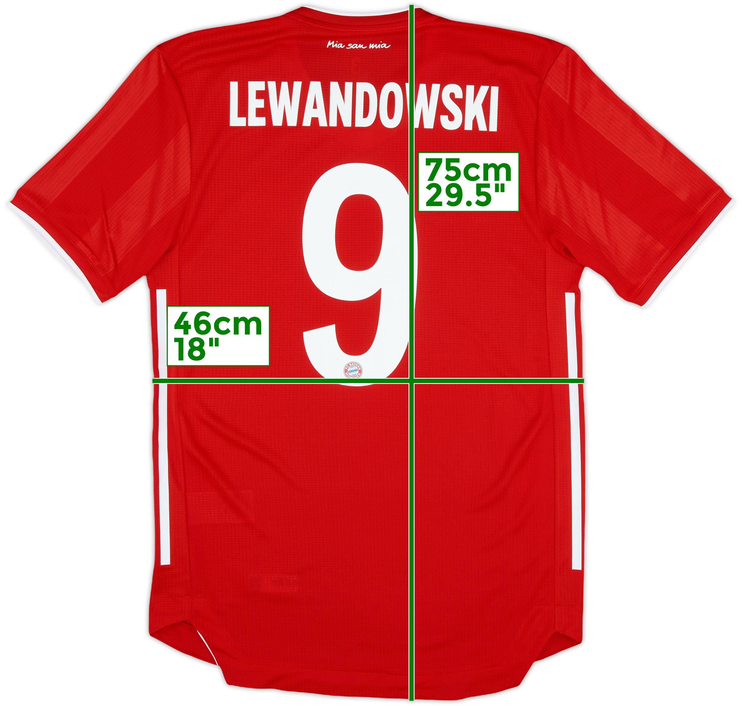 ウェア FC Bayern Munich LEWANDOWSKI 9 2019-20 Bayern Munich Home L/S Shirt Lewandowski #9 - 9/10 - (S)