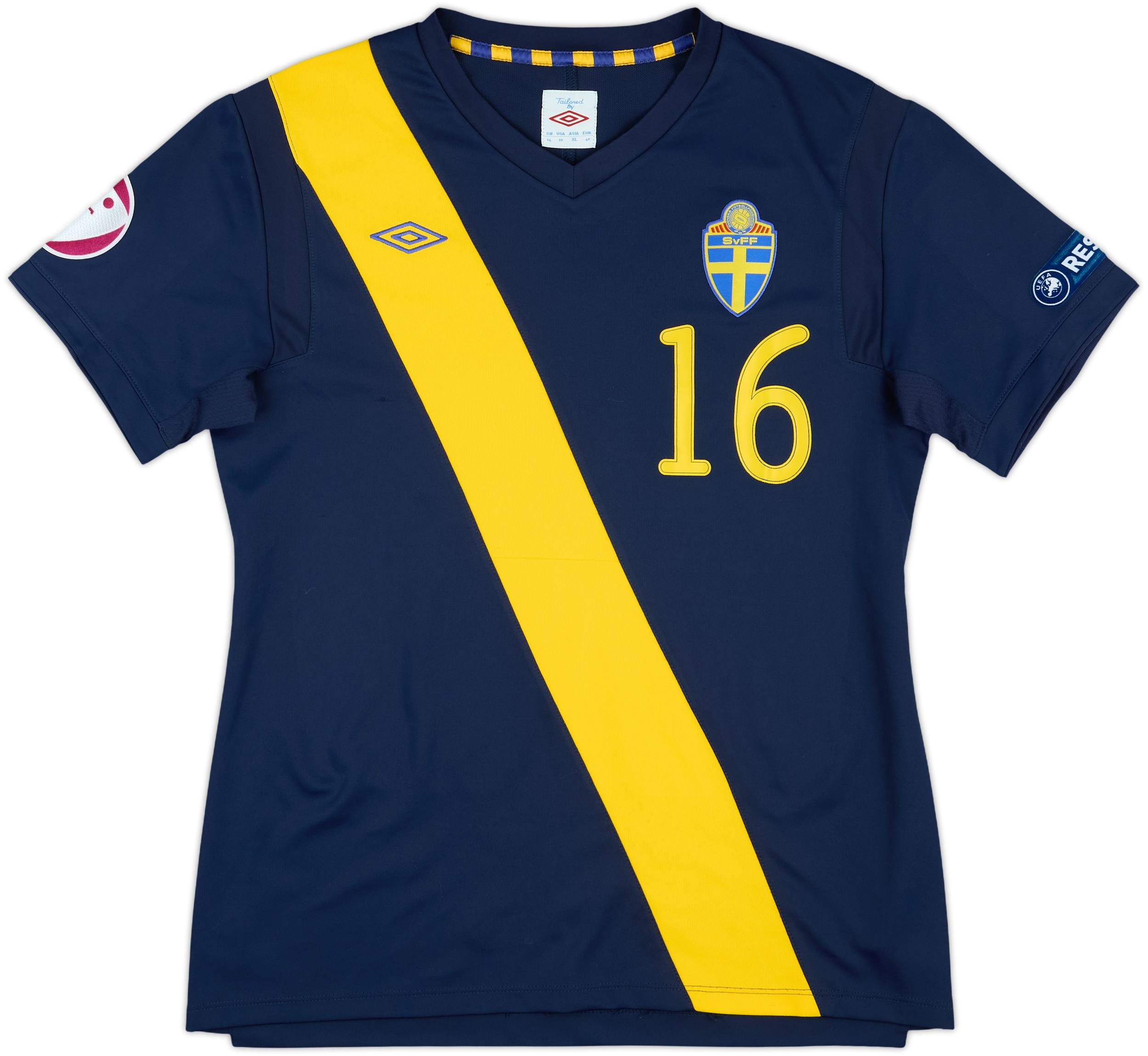 2012 Sweden Women Match Issue UEFA U-19 Championship Away Shirt
