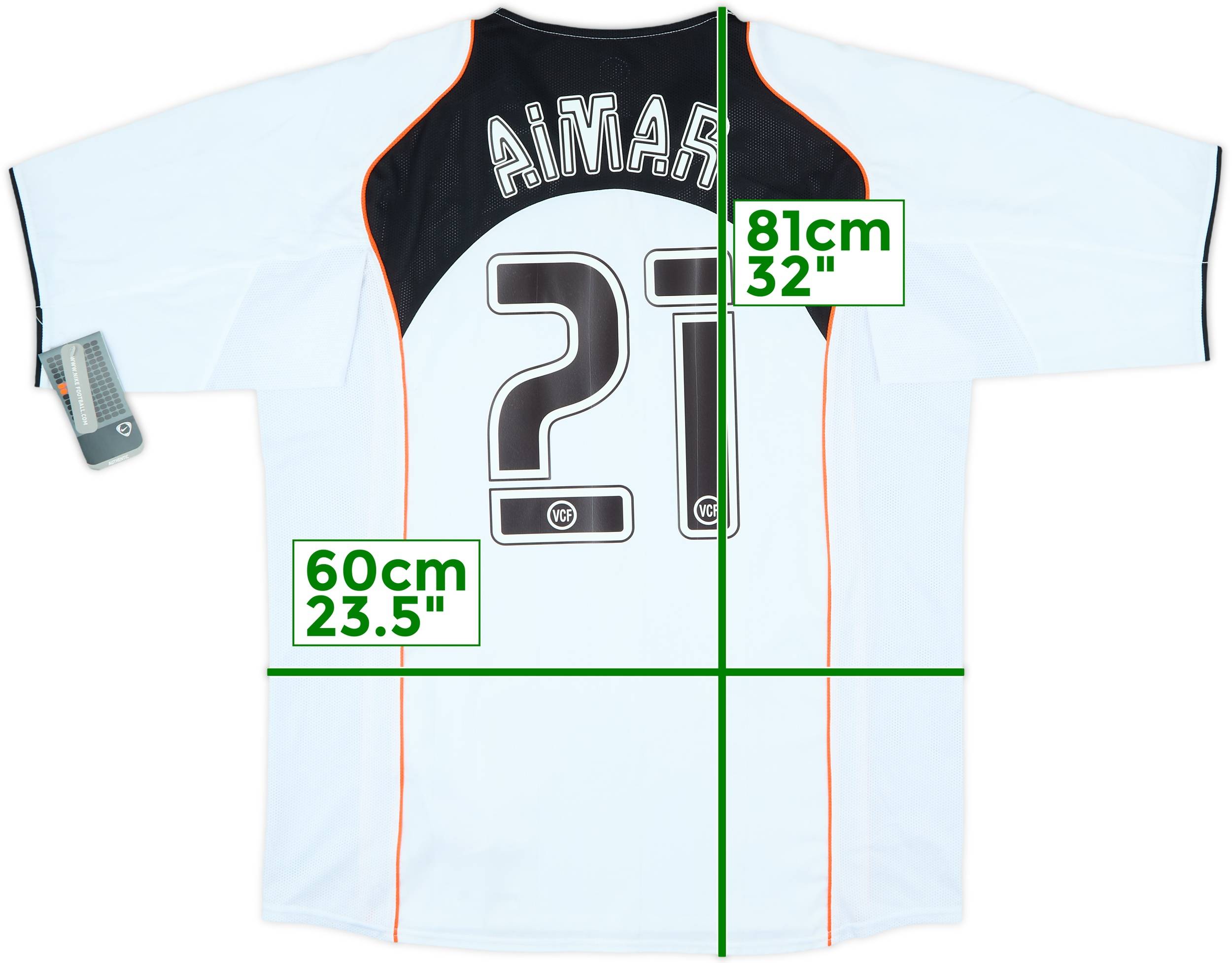 Nike Valencia CF Aimar 21 XL シャツ 2001/02 AIMAR #21 Valencia Vintage Nike Home Football Shirt