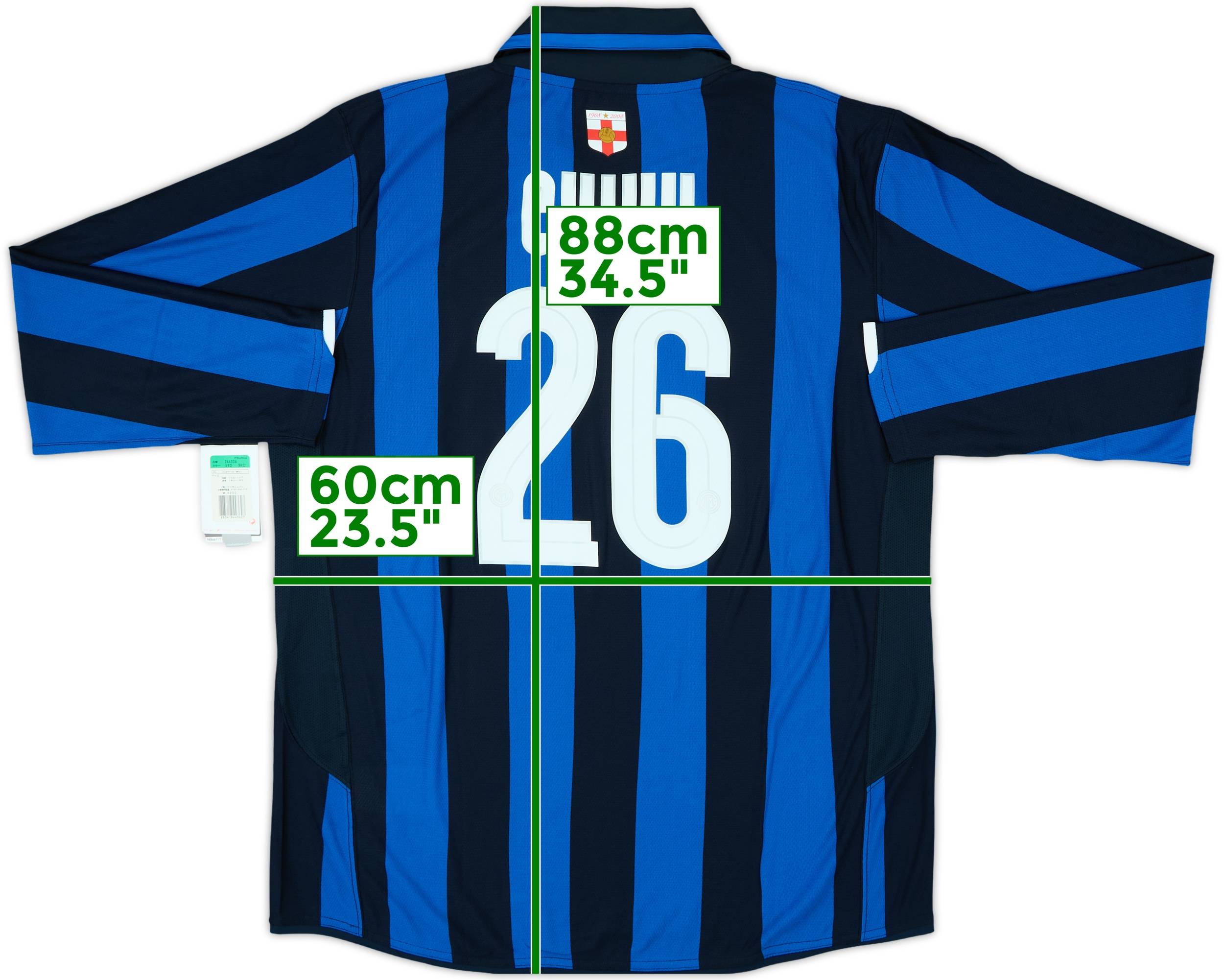 inter football t shirt チビT 2007-08 Inter Milan Centenary Home L/S Shirt Chivu #26 (XL)