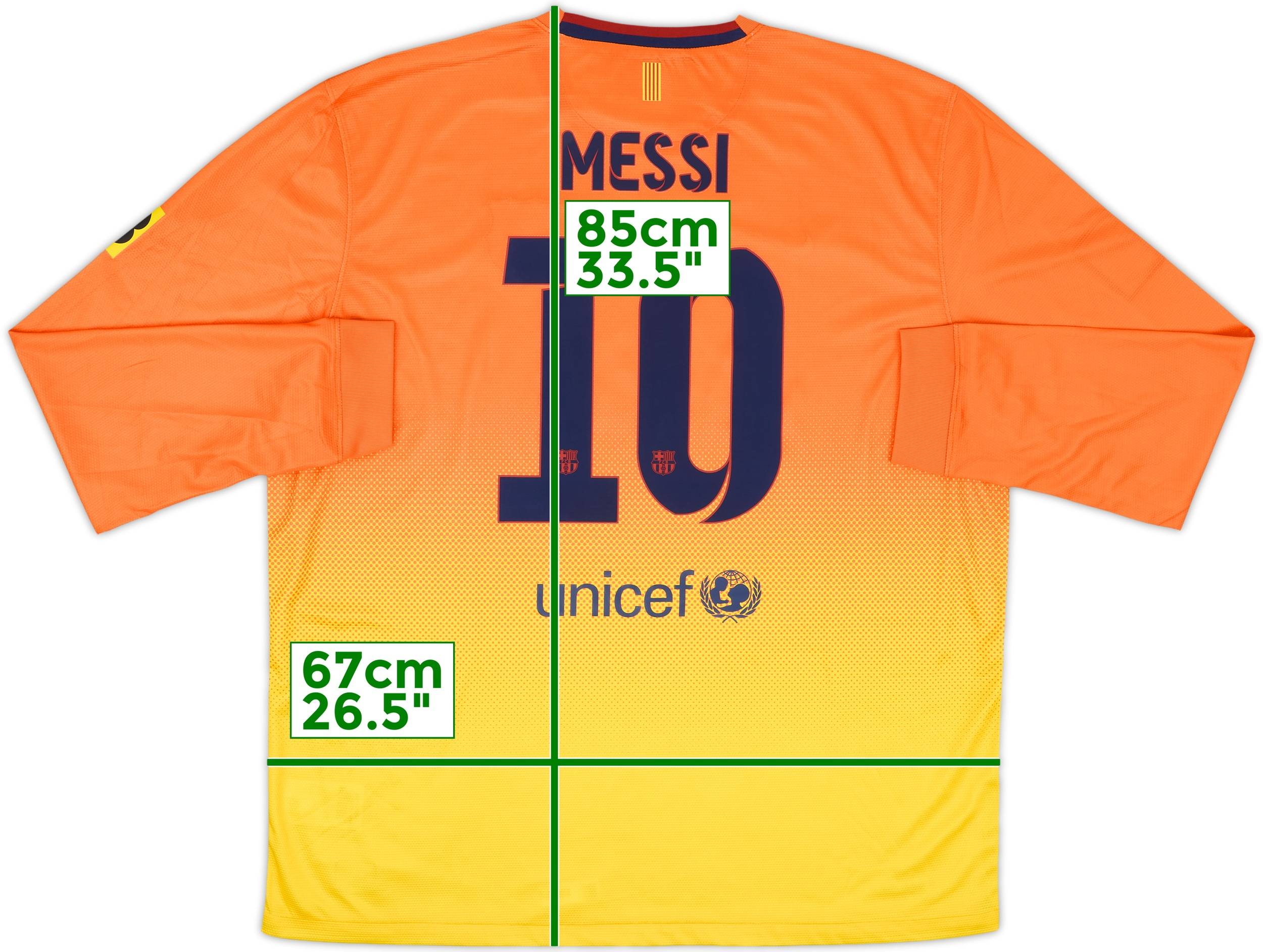 2012-13 Barcelona Away L/S Shirt Messi #10 (XXL)
