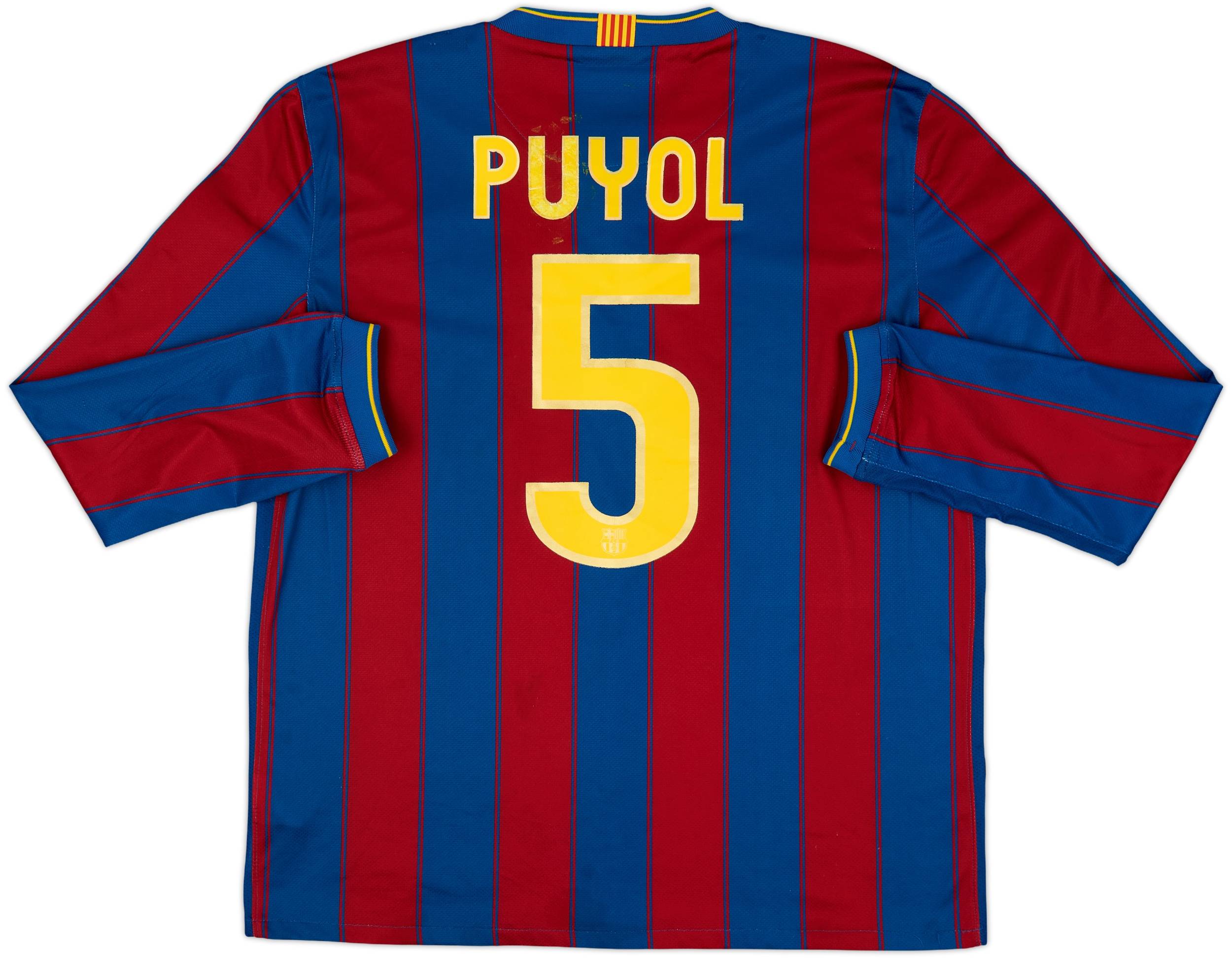 2009-10 Barcelona Home L/S Shirt Puyol #5 - 6/10 - (L)