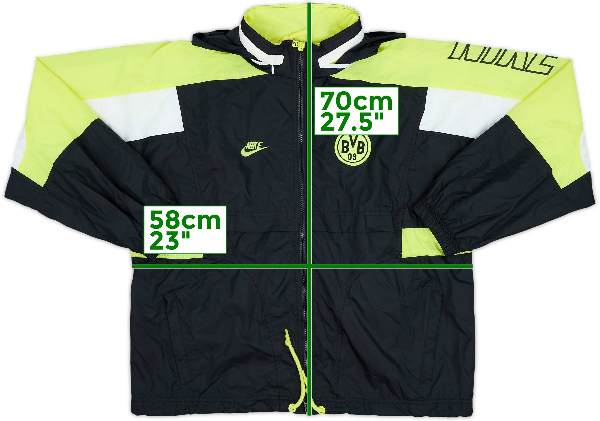 1996-97 Borussia Dortmund Nike Hooded Rain Jacket - 8/10 - (XL)