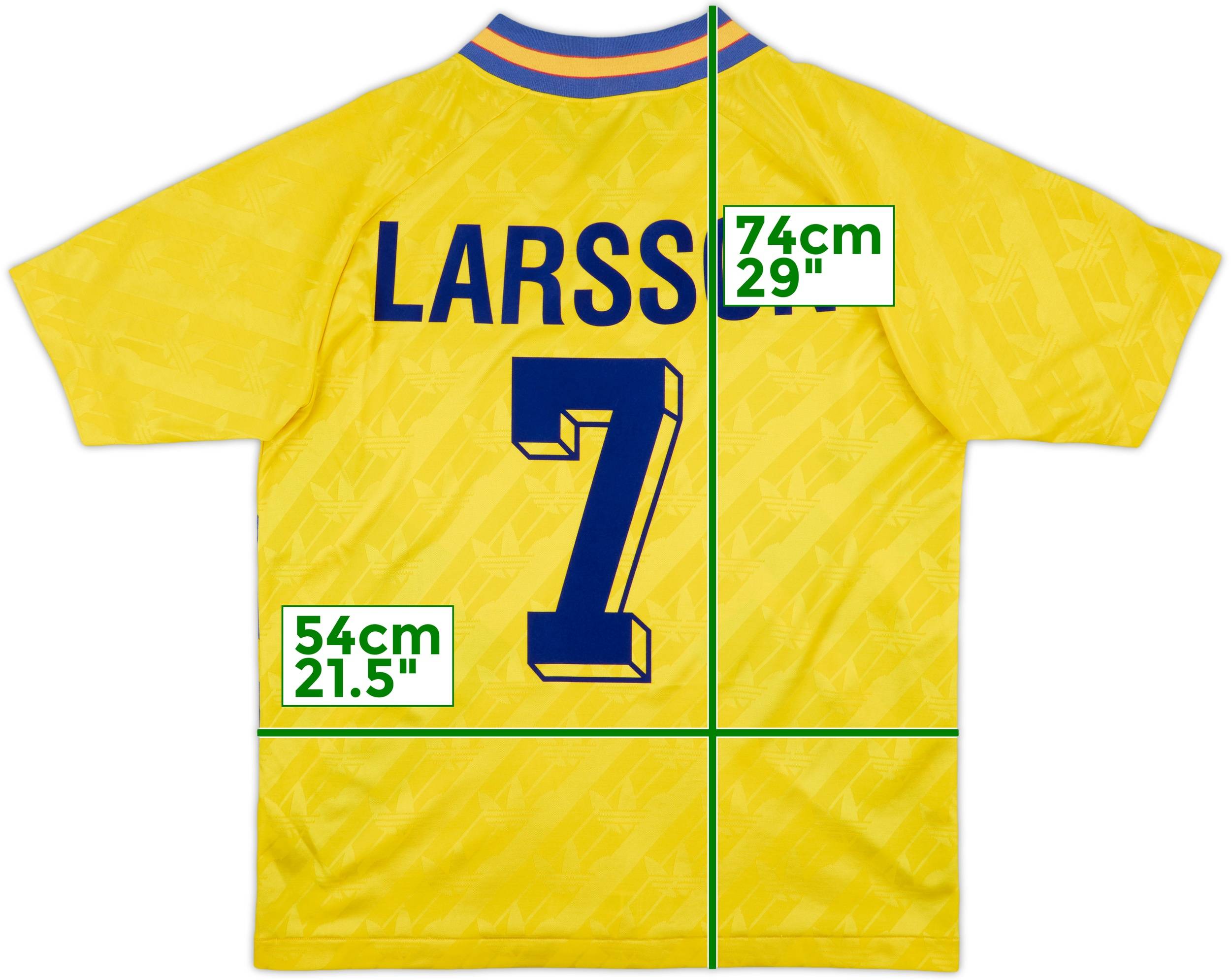 1994-96 Sweden Home Shirt Larsson #7 - 8/10 - (L)