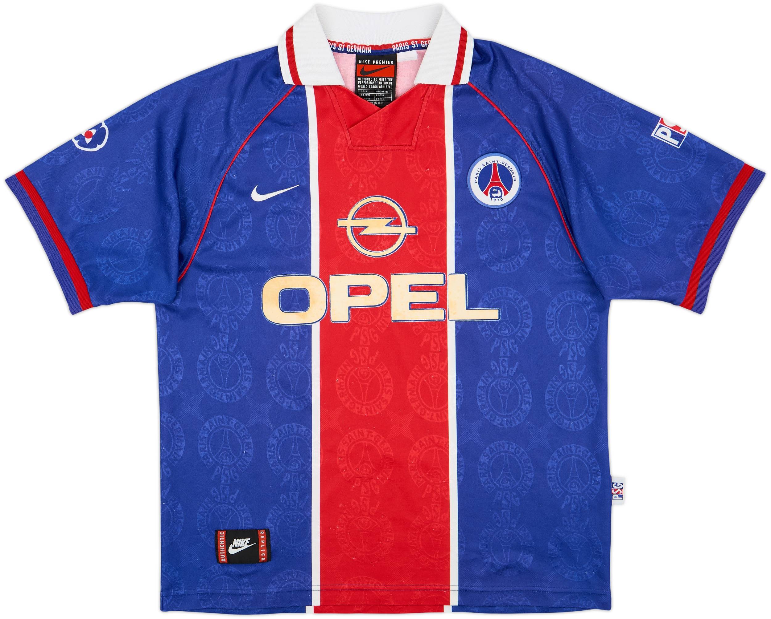 96-97 NIKE Paris Saint Germain UK ゲームシャツ 1996-97 Paris Saint-Germain Home Shirt - 6/10 - (L)