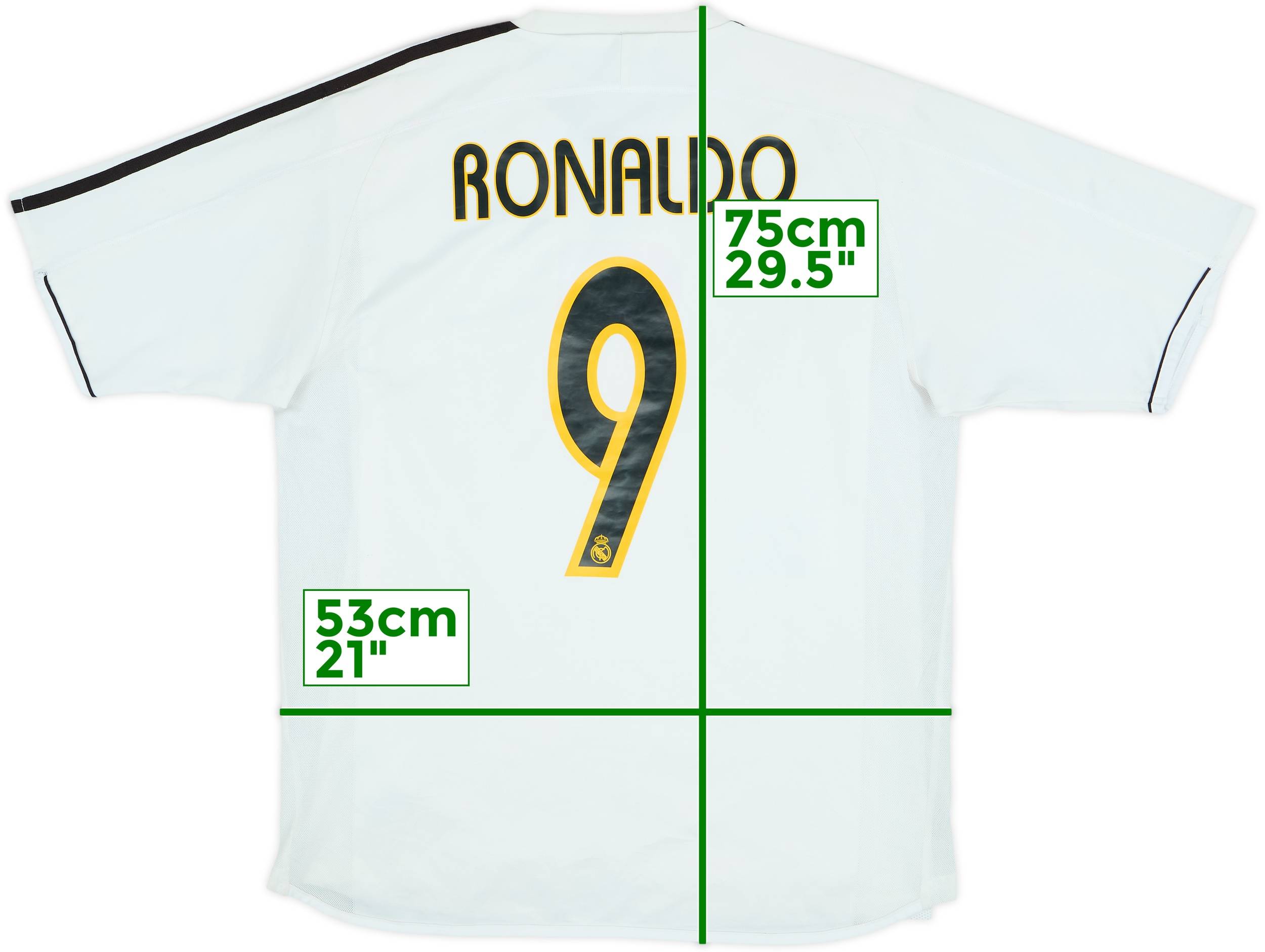 【正規03-04adidas レアルマドリード  Ronaldo #9】 2003-04 Real Madrid Player Issue Home Shirt Ronaldo #9 - 6/10 - (L)